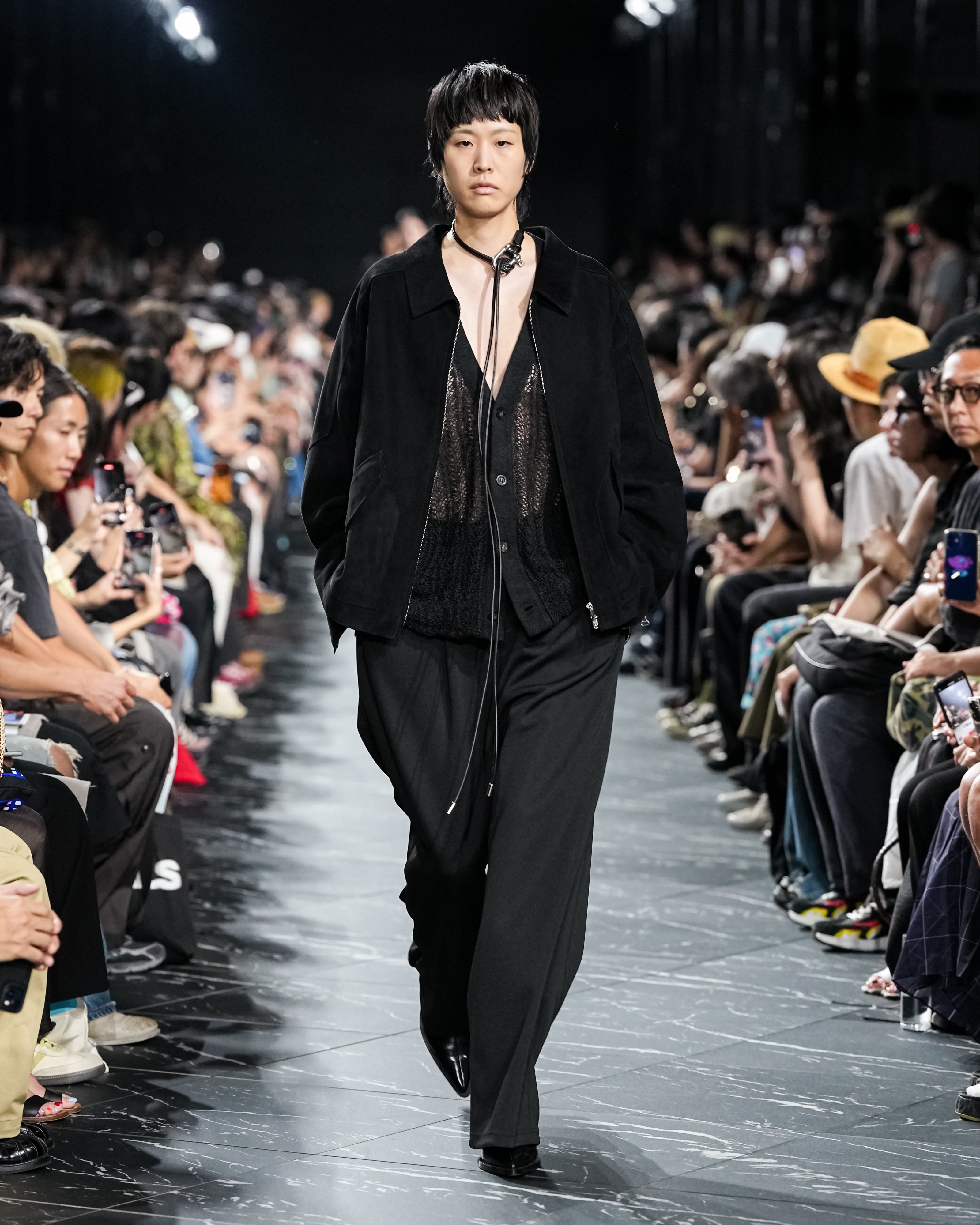LACED KNIT CARDIGAN(BLACK)