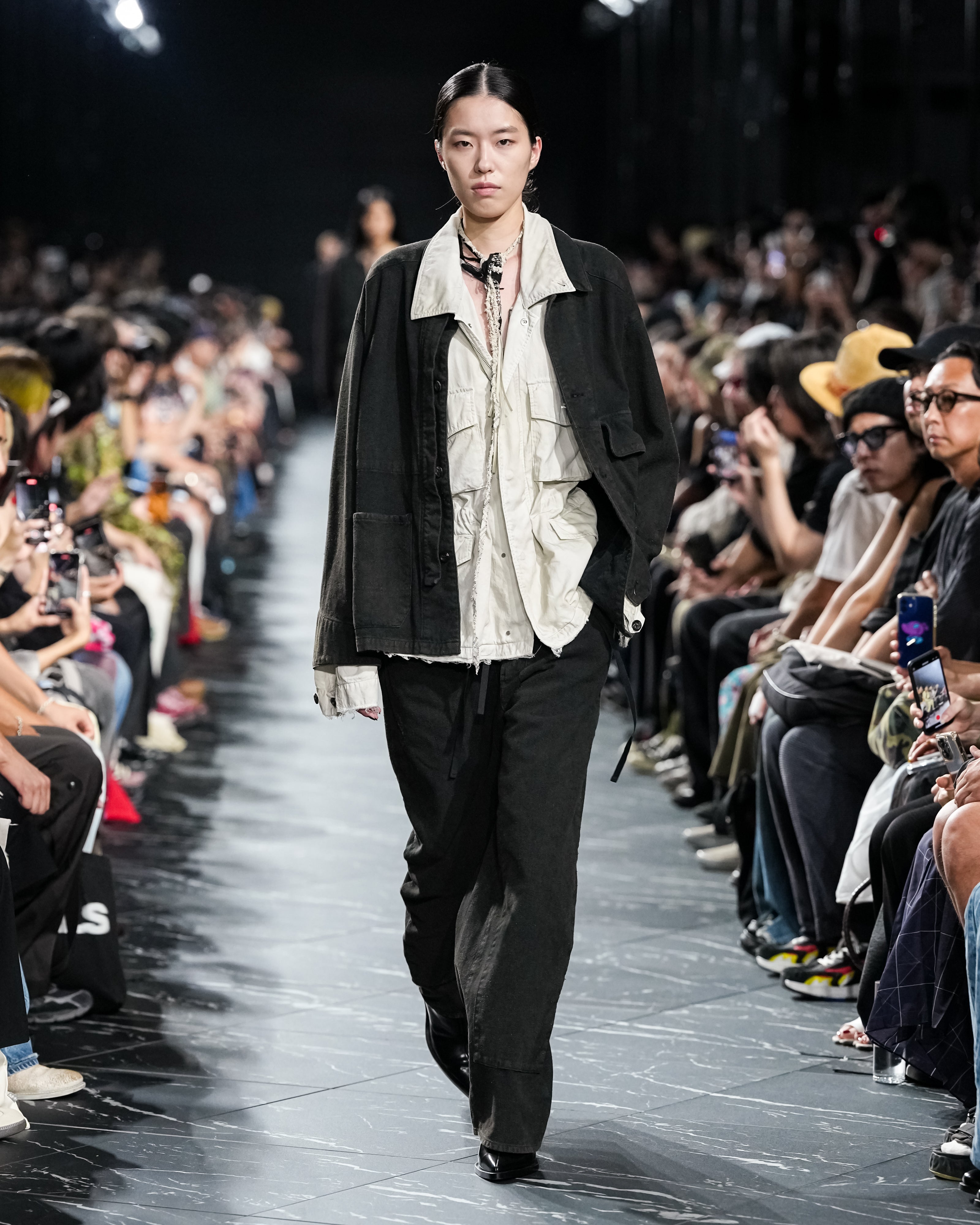 ANCELLM 26ss C/R DUCK セットアップ C/R DUCK DOUBLEKNEE PANTS(BLACK)
