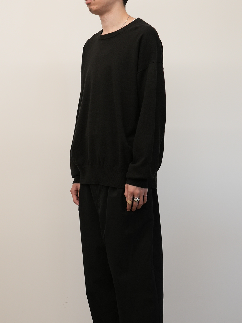 COTTON CASHMERE KNIT(BLACK)