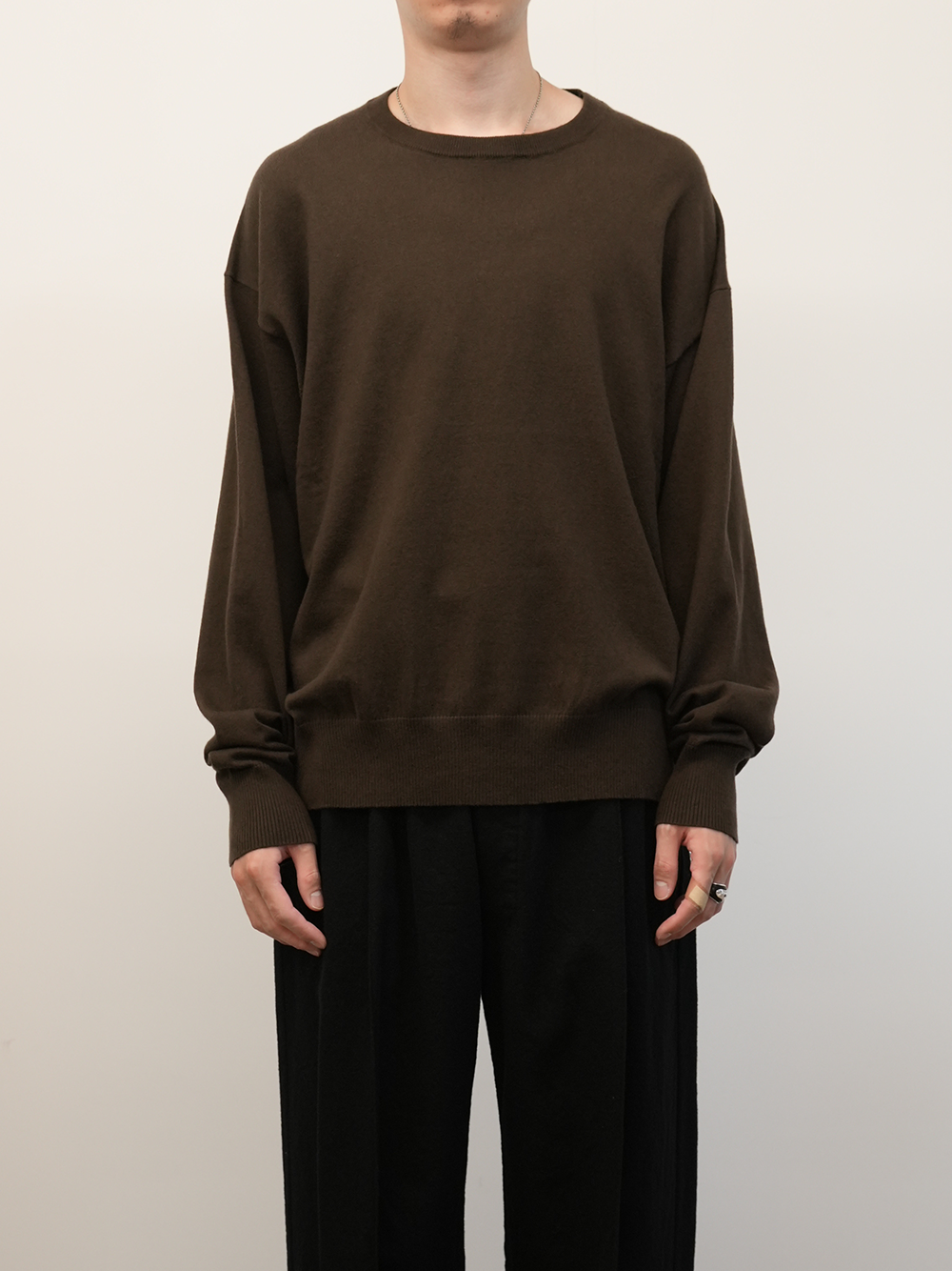 COTTON CASHMERE KNIT(BROWN)