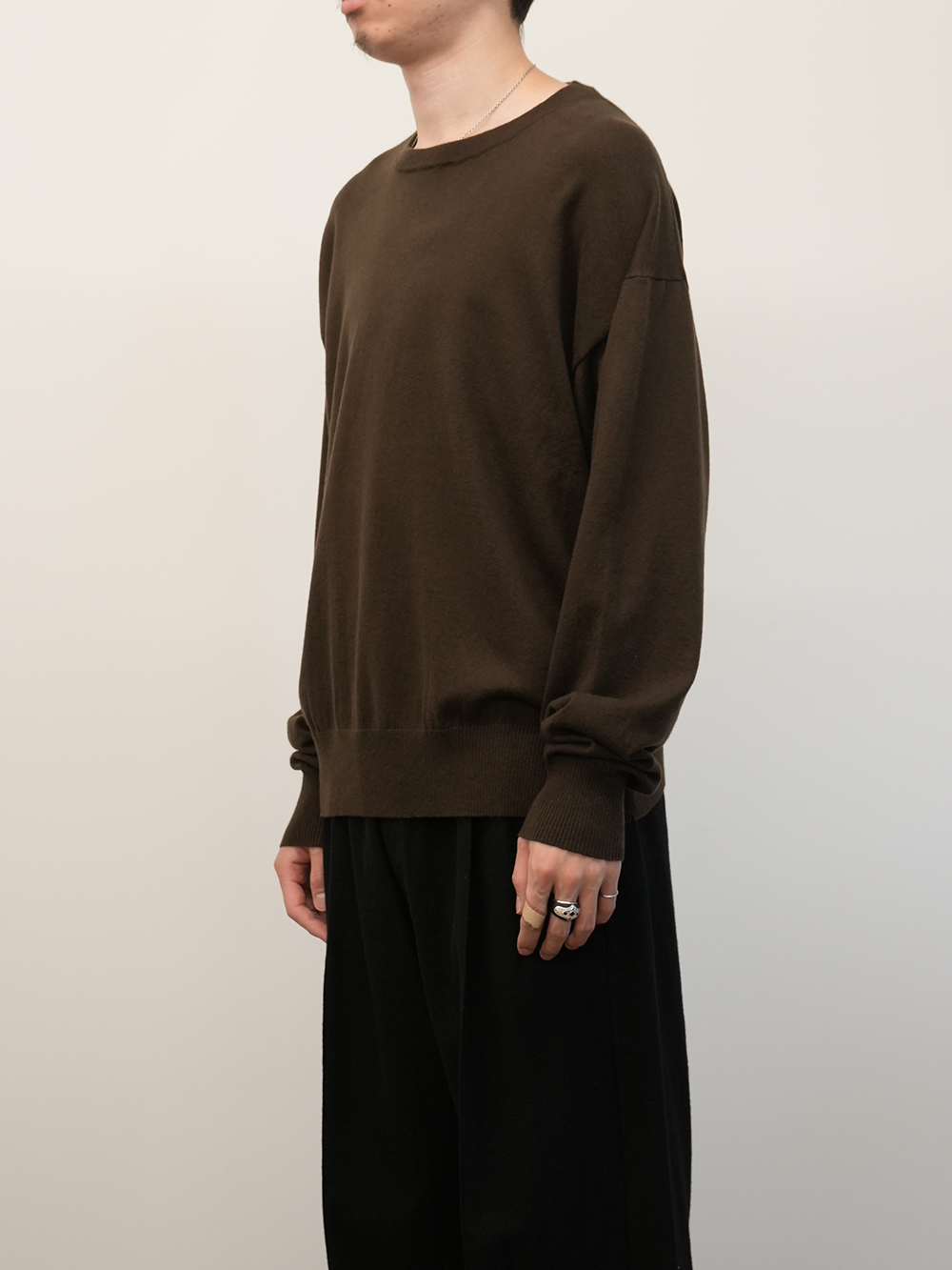 COTTON CASHMERE KNIT(BROWN)