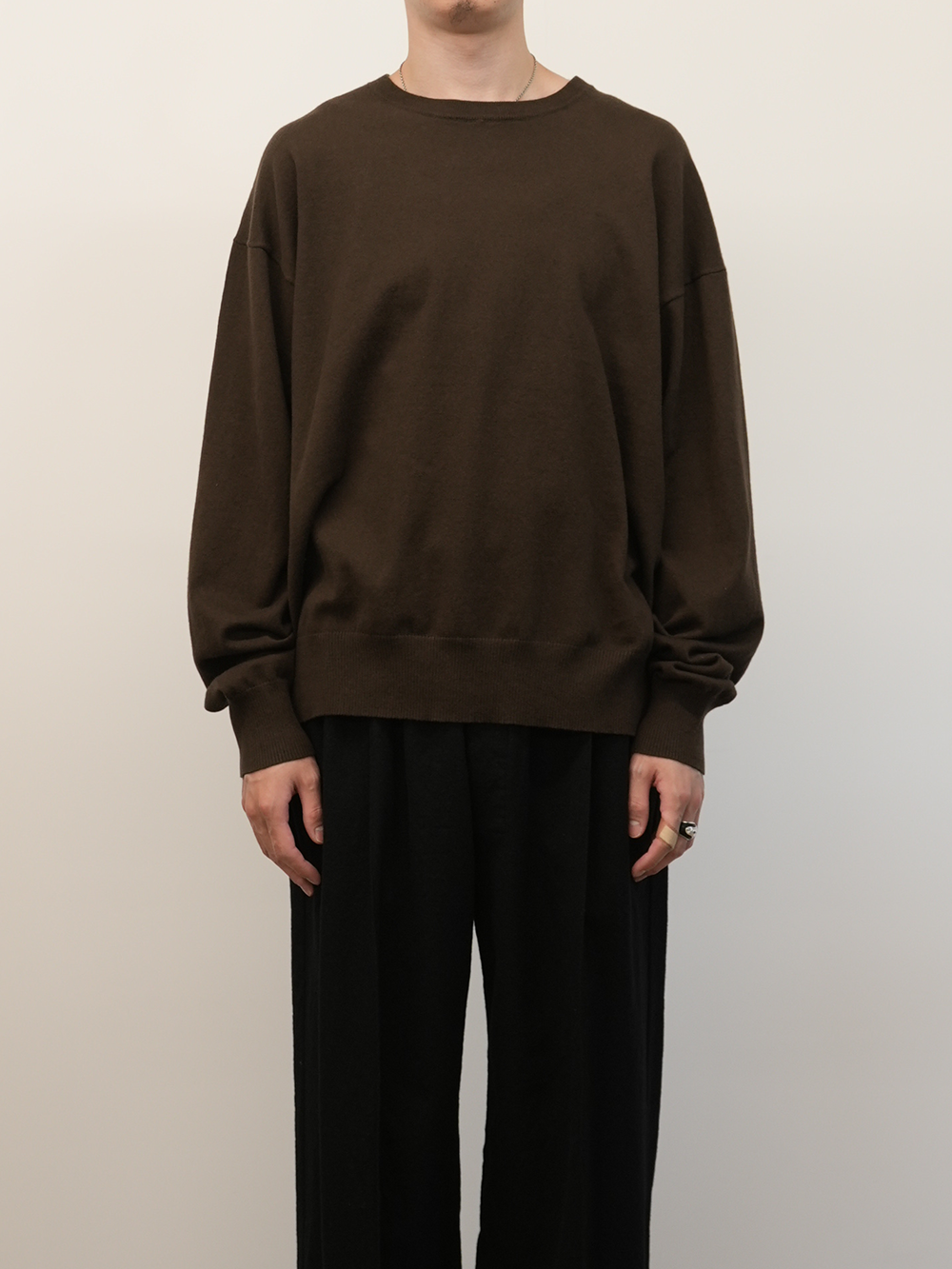 COTTON CASHMERE KNIT(BROWN)