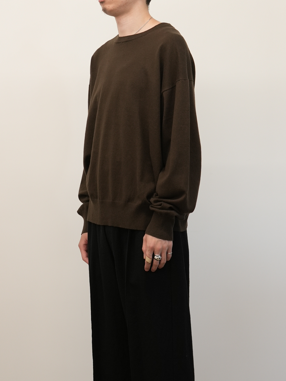 COTTON CASHMERE KNIT(BROWN)