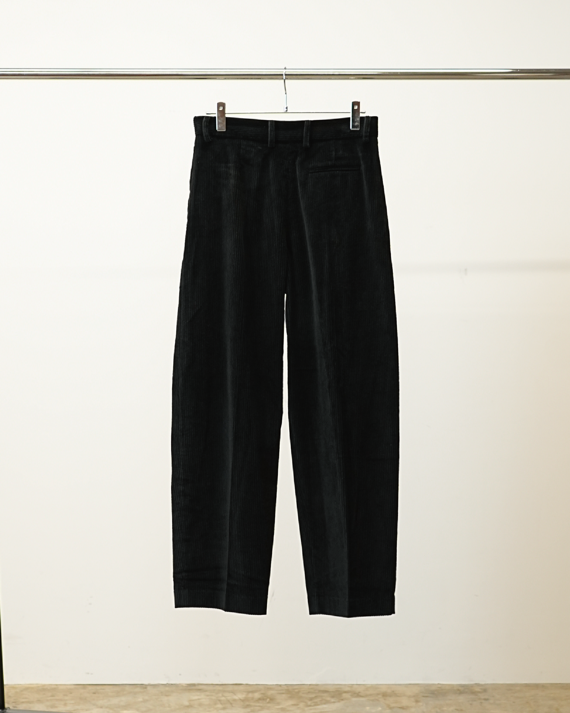 DOUBLE PLEATED WIDE PANTS(BLACK)
