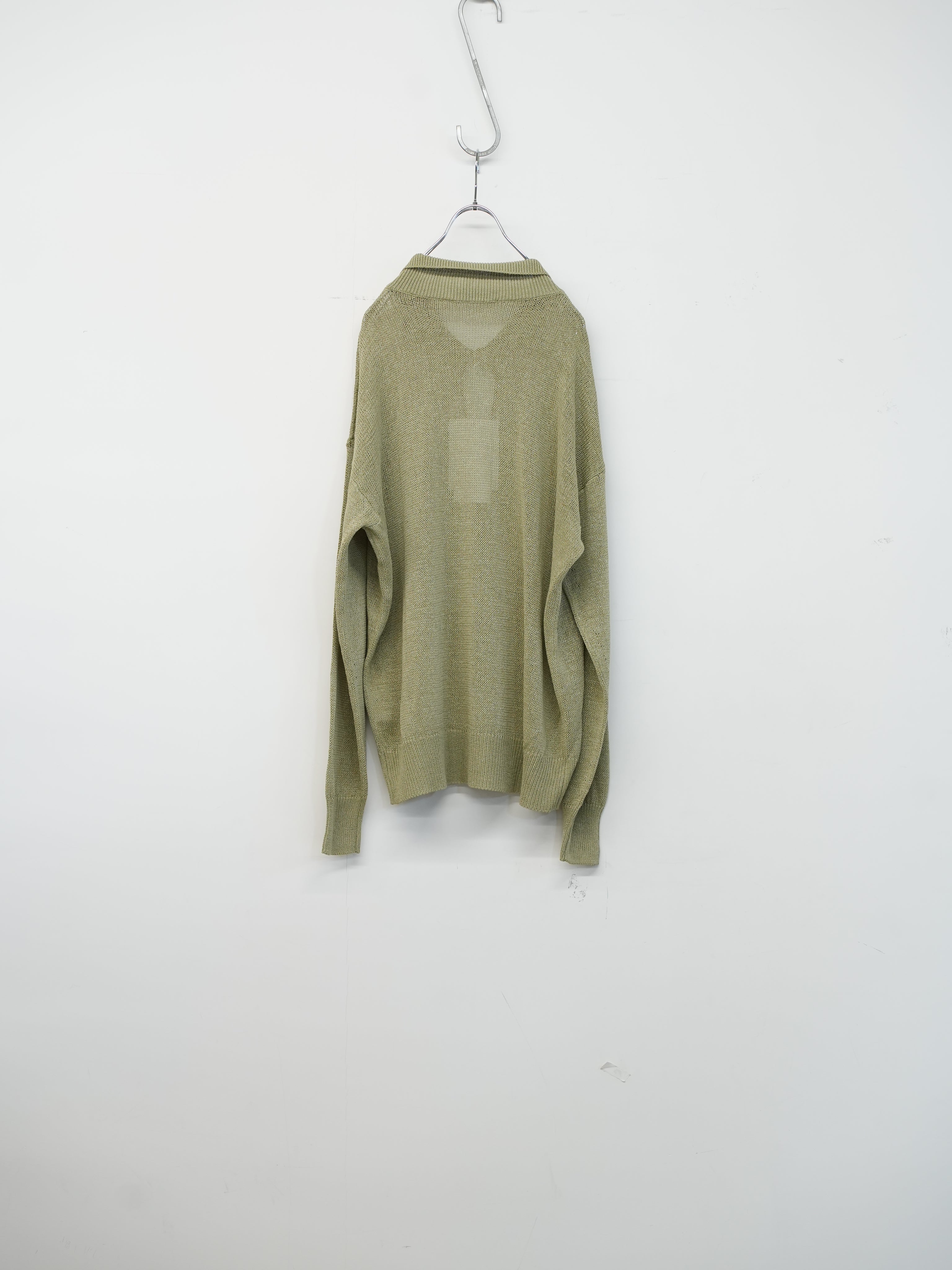 WASHI PAPER POLO SWEATER(Light khaki)