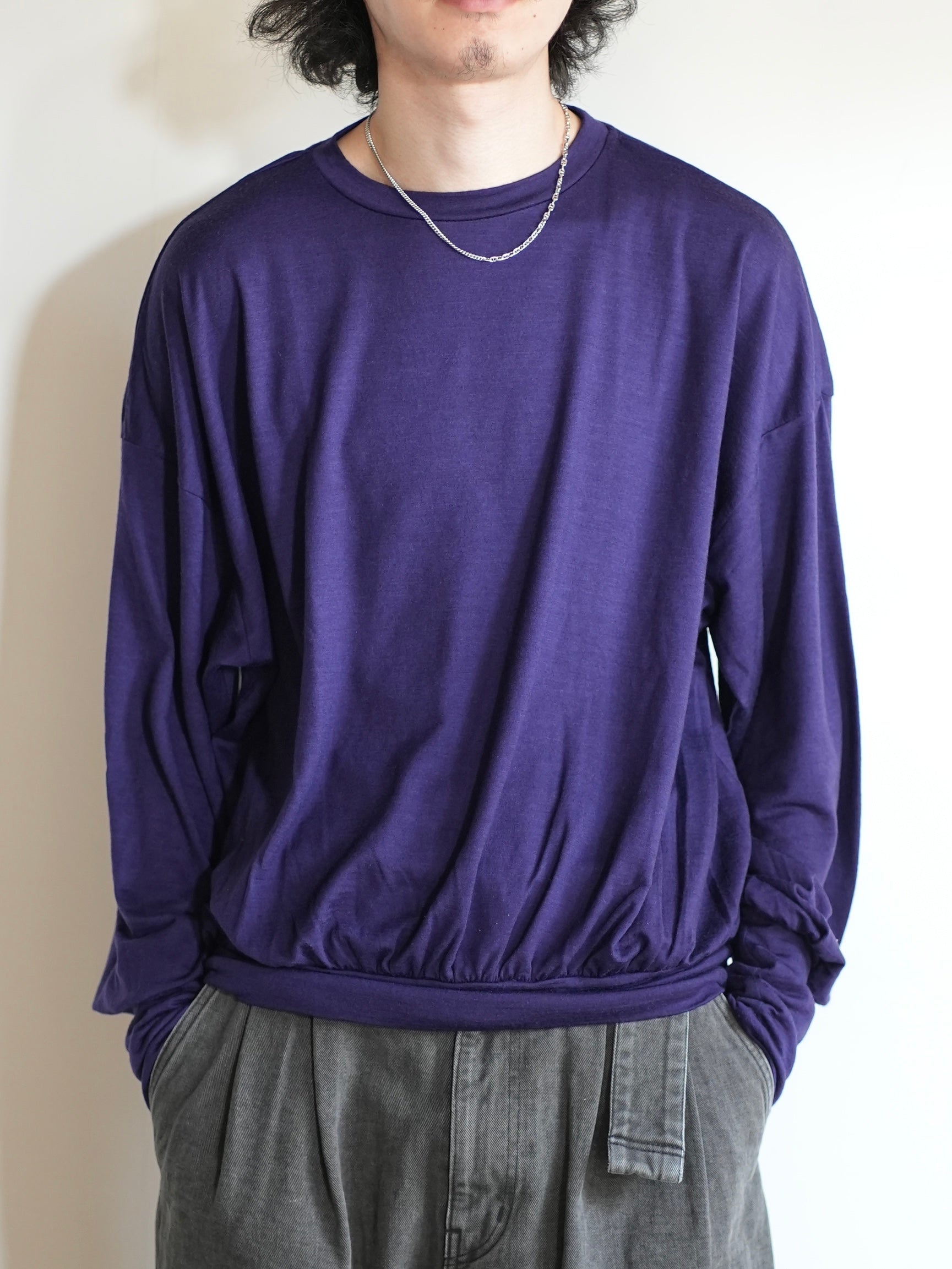 トップス barbell object / wool ls top *purple barbell object