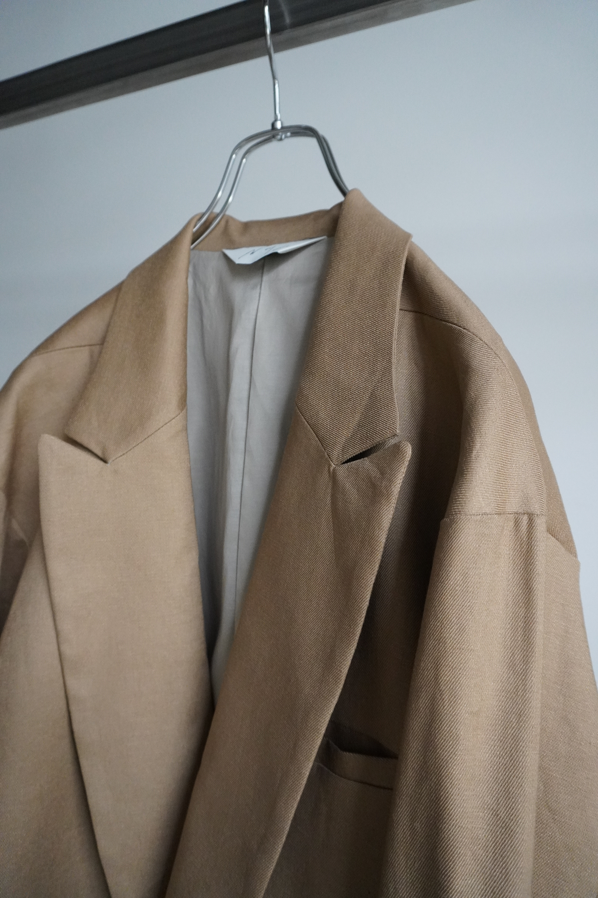 [30%OFF]BUTTONLESS TAILORED JACKET(BEIGE)