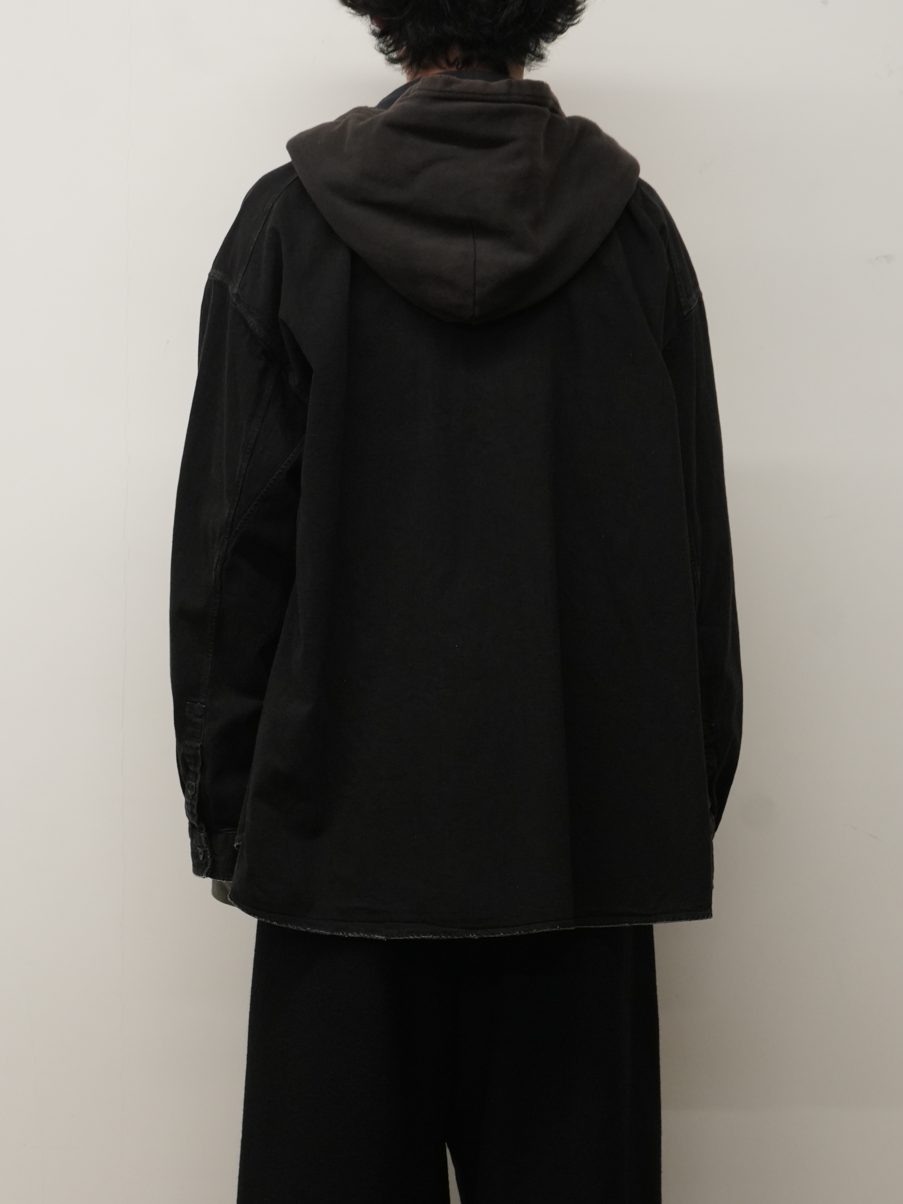 DENIM HOODIE SHIRT(BLACK)