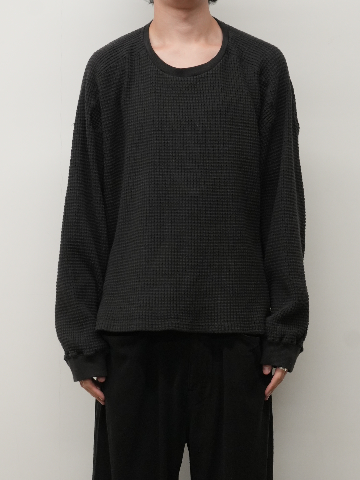 HEAVY WAFFLE OVER LS(BLACK)