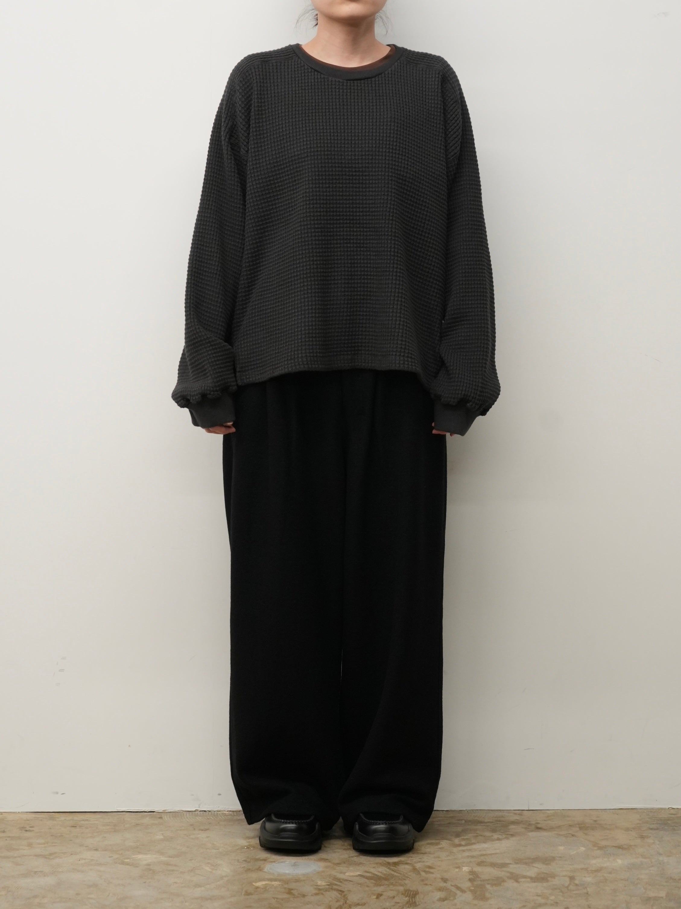 HEAVY WAFFLE OVER LS(BLACK)