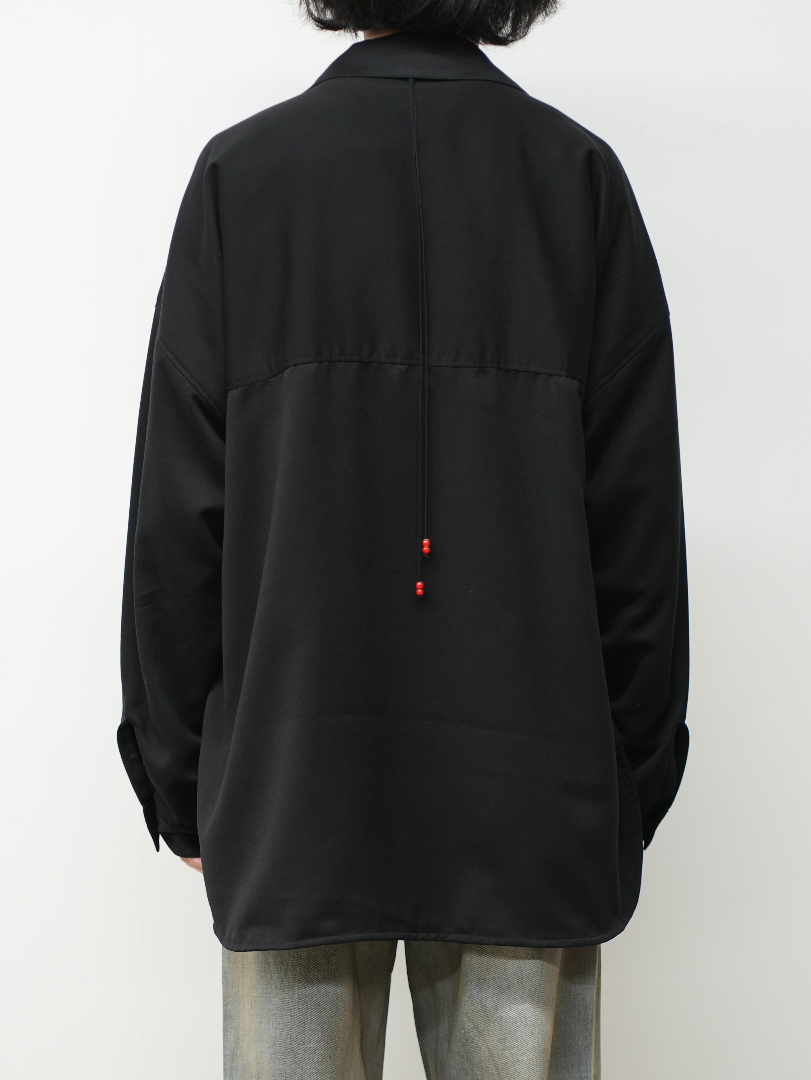 VEGAN SUEDE LONG SHIRT(BLACK)