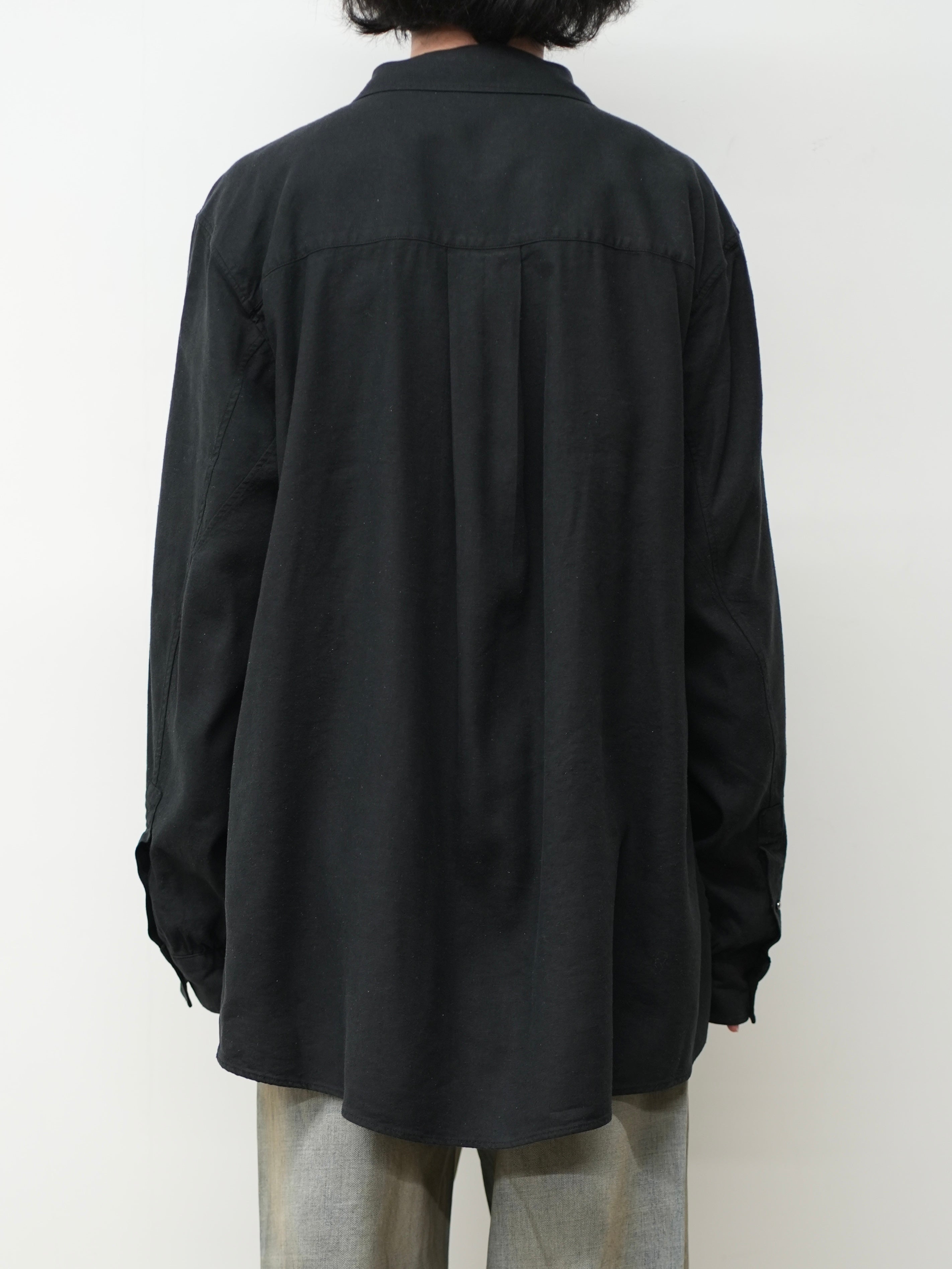 L/S NEP BOXY SHIRT(BLACK)