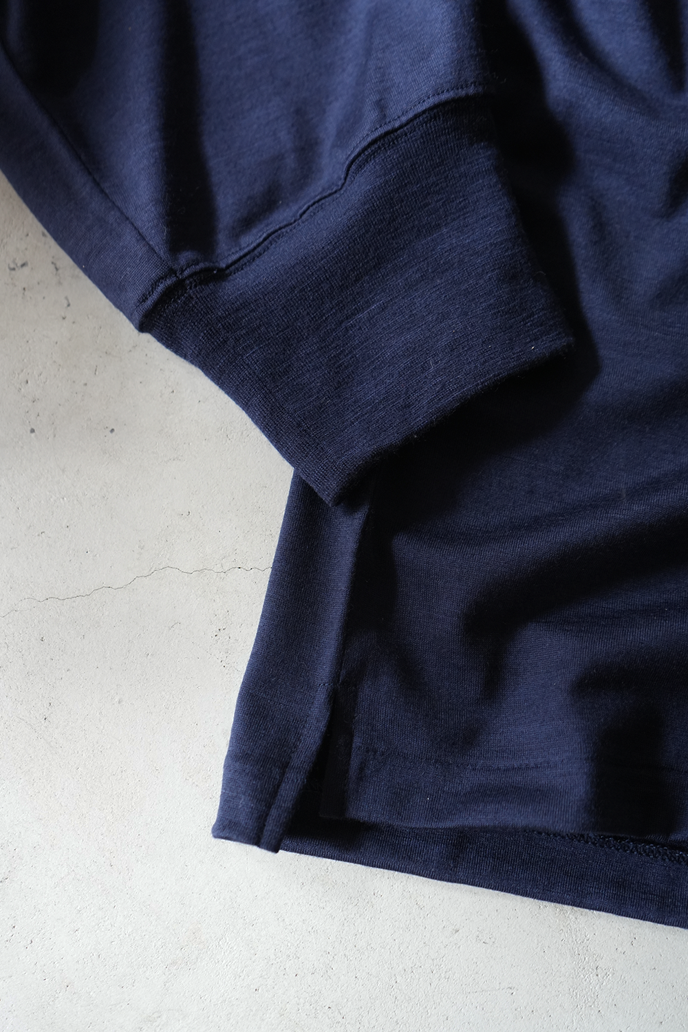 WOOL L/S T-SHIRT(NAVY)