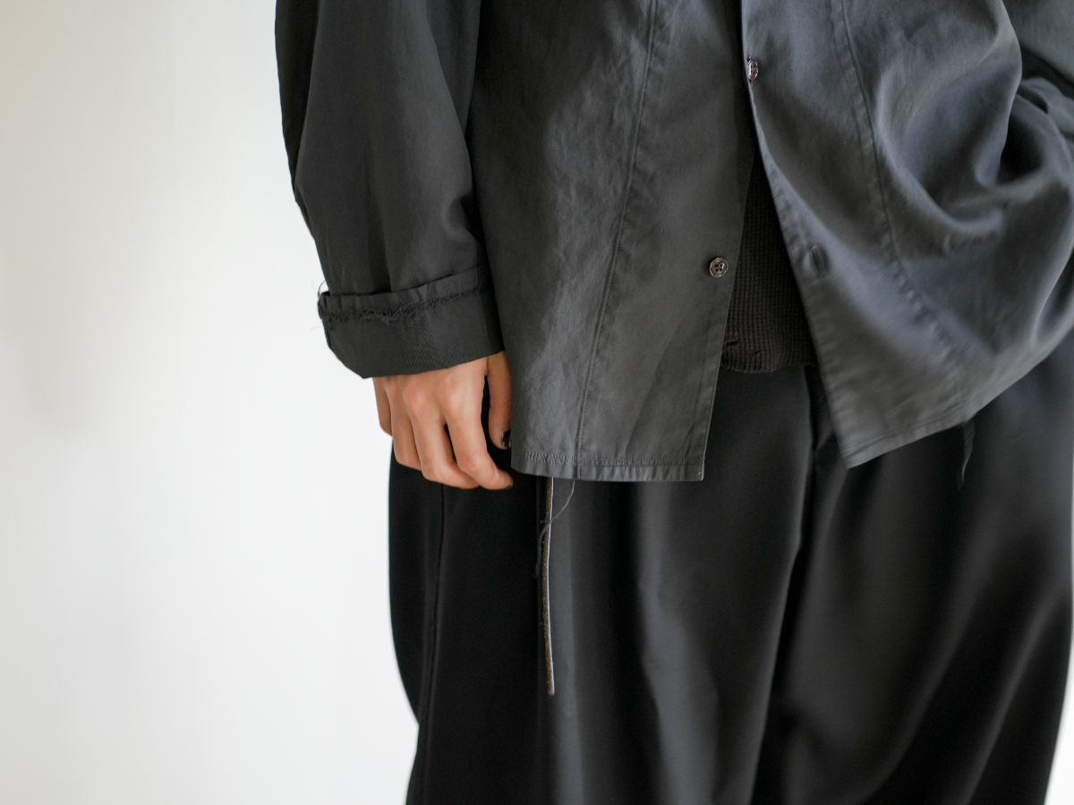 WOOL GABARDINE WIDE EASY PANTS