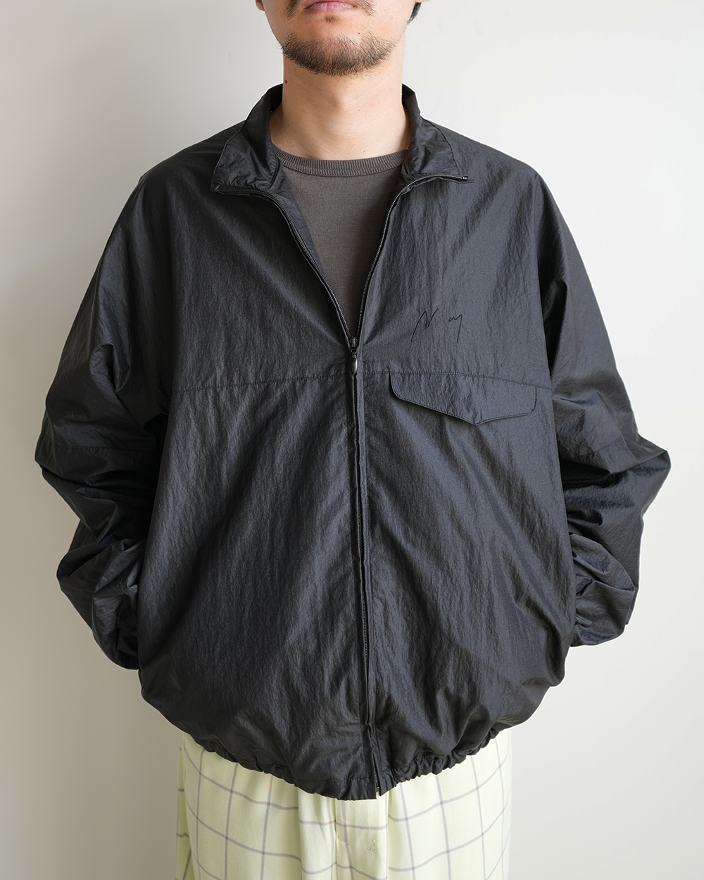 NYLON KIMONO BLOUSON(BLACK)