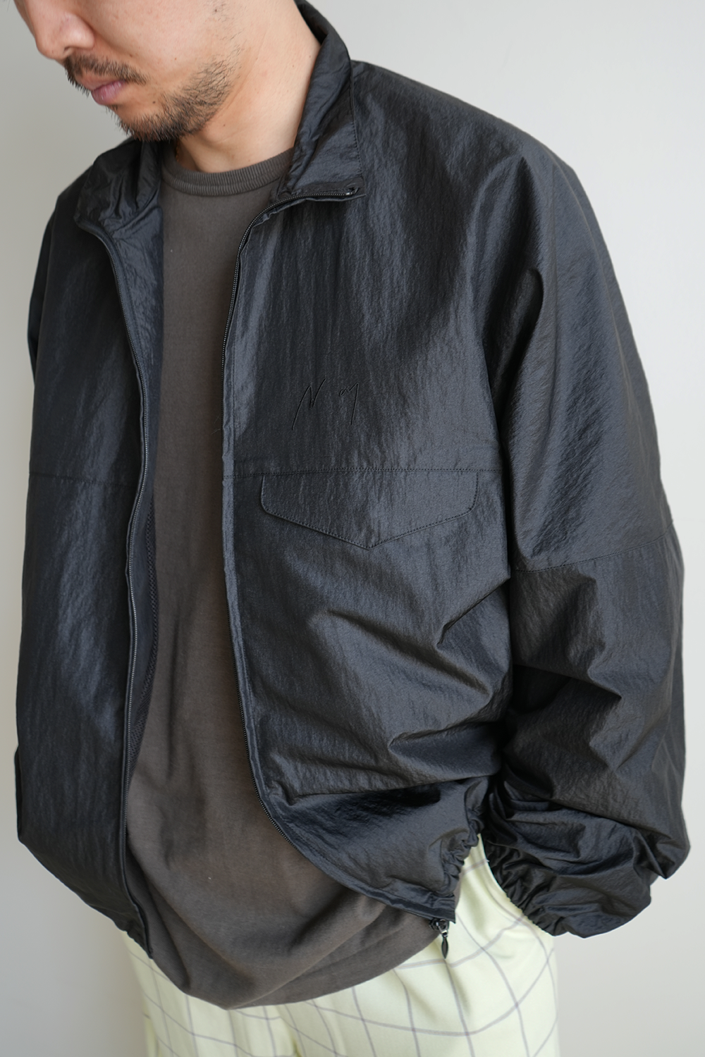 NYLON KIMONO BLOUSON(BLACK)