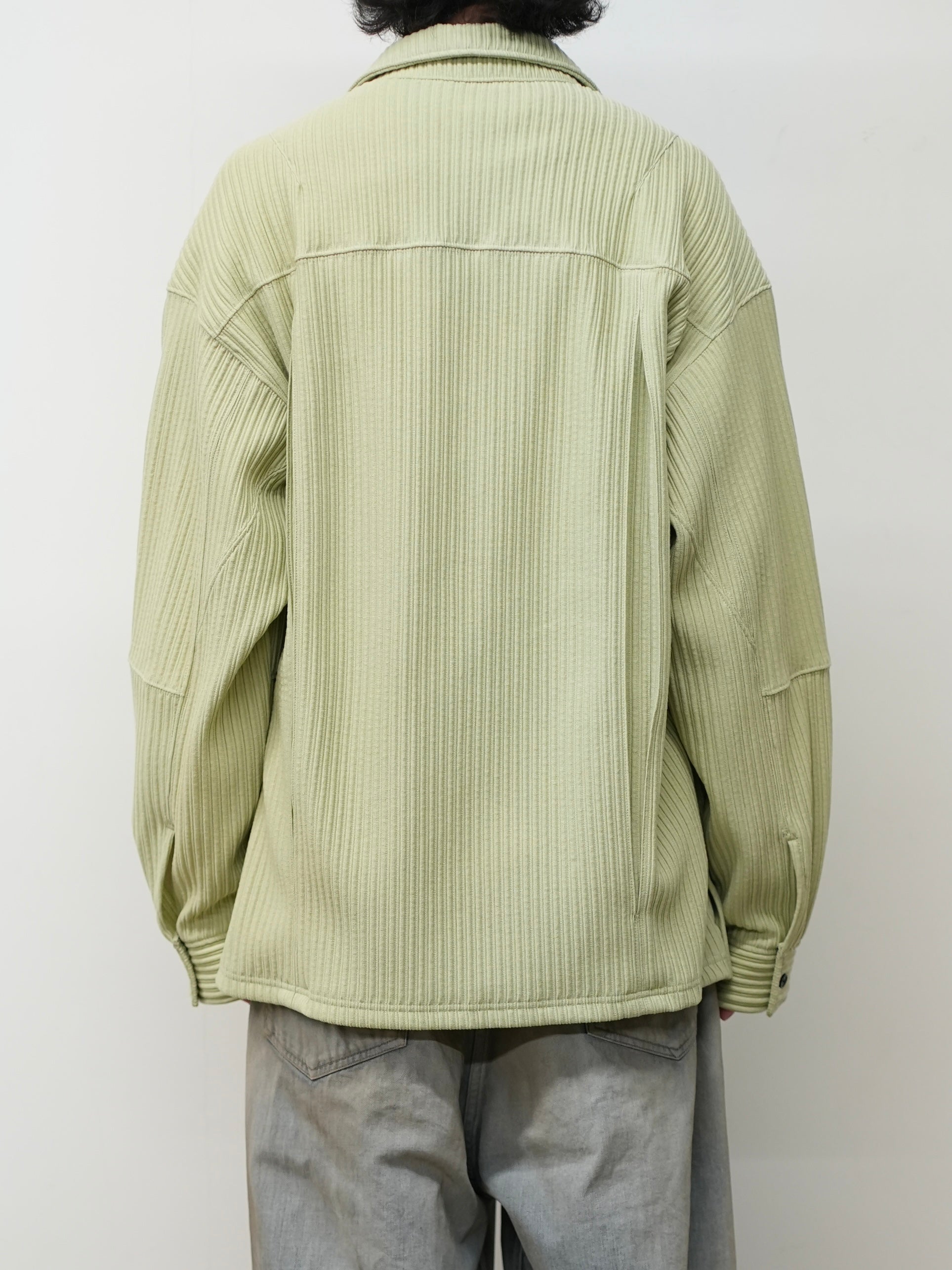 WRINKLED STRIPE SHIRT(WASABI)