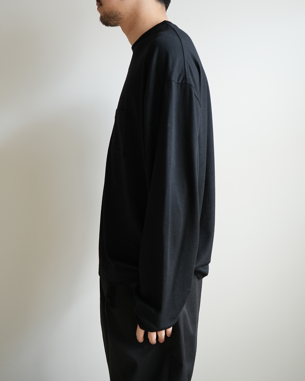 WOOL L/S T-SHIRT(BLACK)