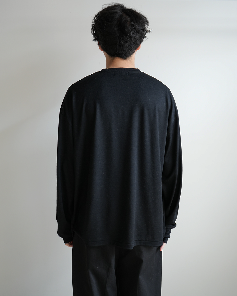 WOOL L/S T-SHIRT(BLACK)