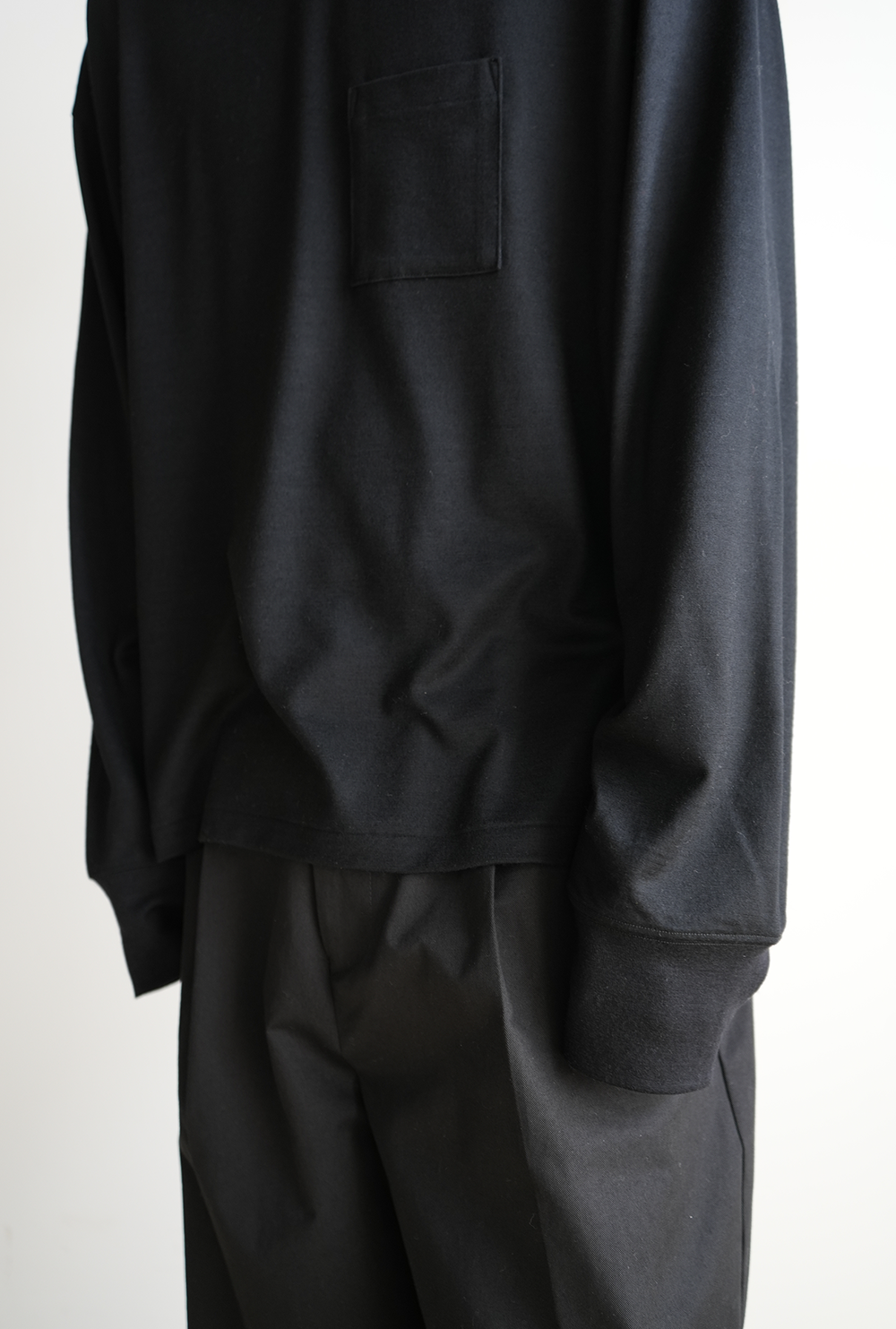 WOOL L/S T-SHIRT(BLACK)