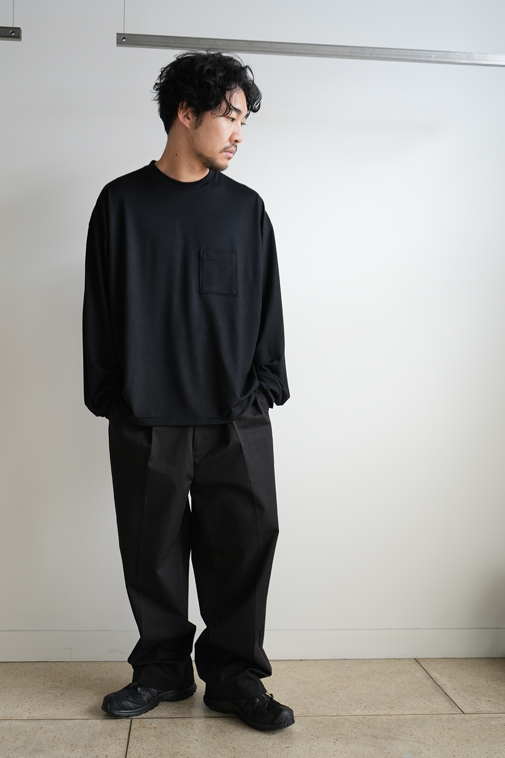 WOOL L/S T-SHIRT(BLACK)