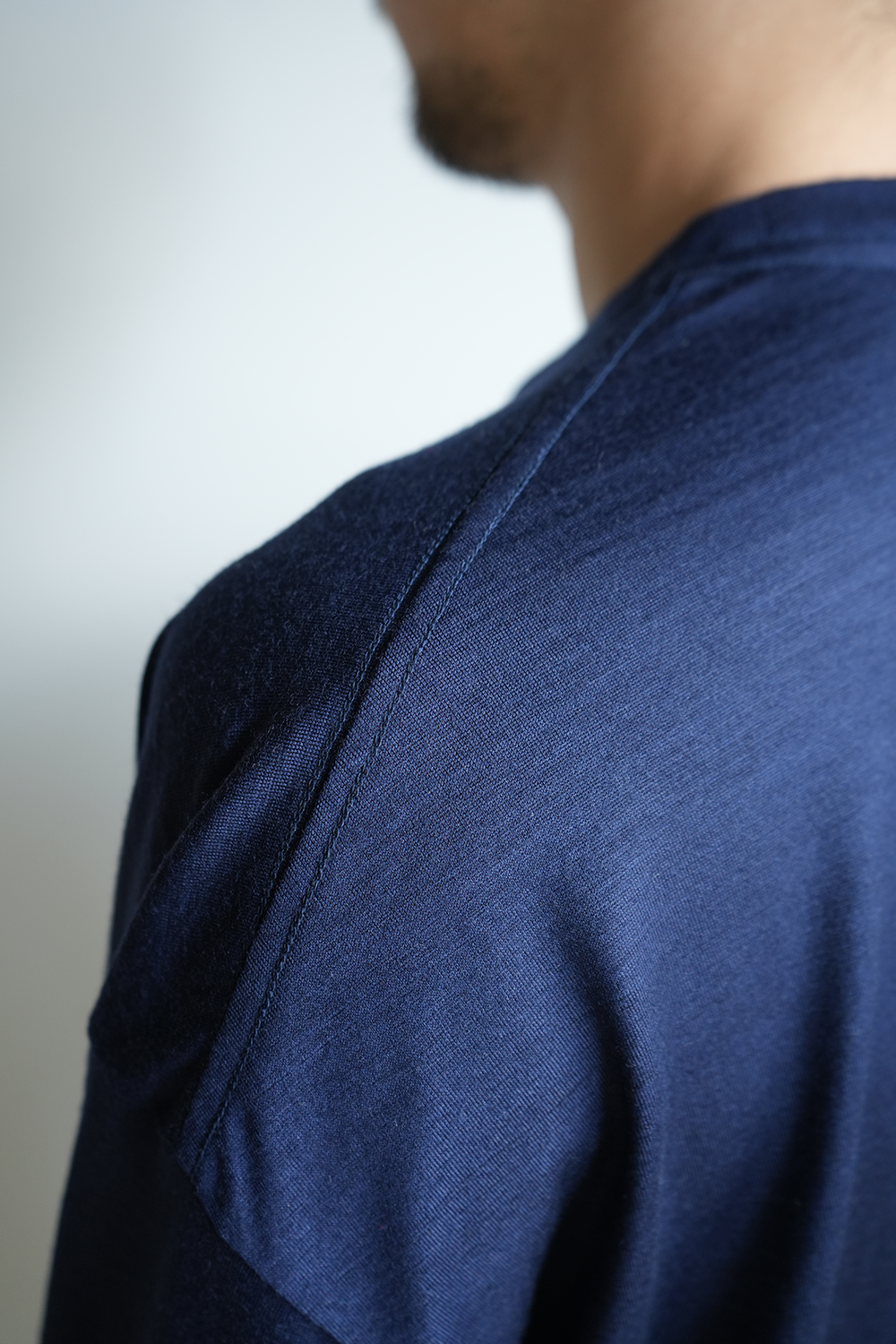 WOOL L/S T-SHIRT(NAVY)