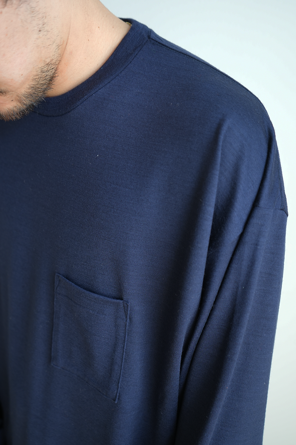 WOOL L/S T-SHIRT(NAVY)