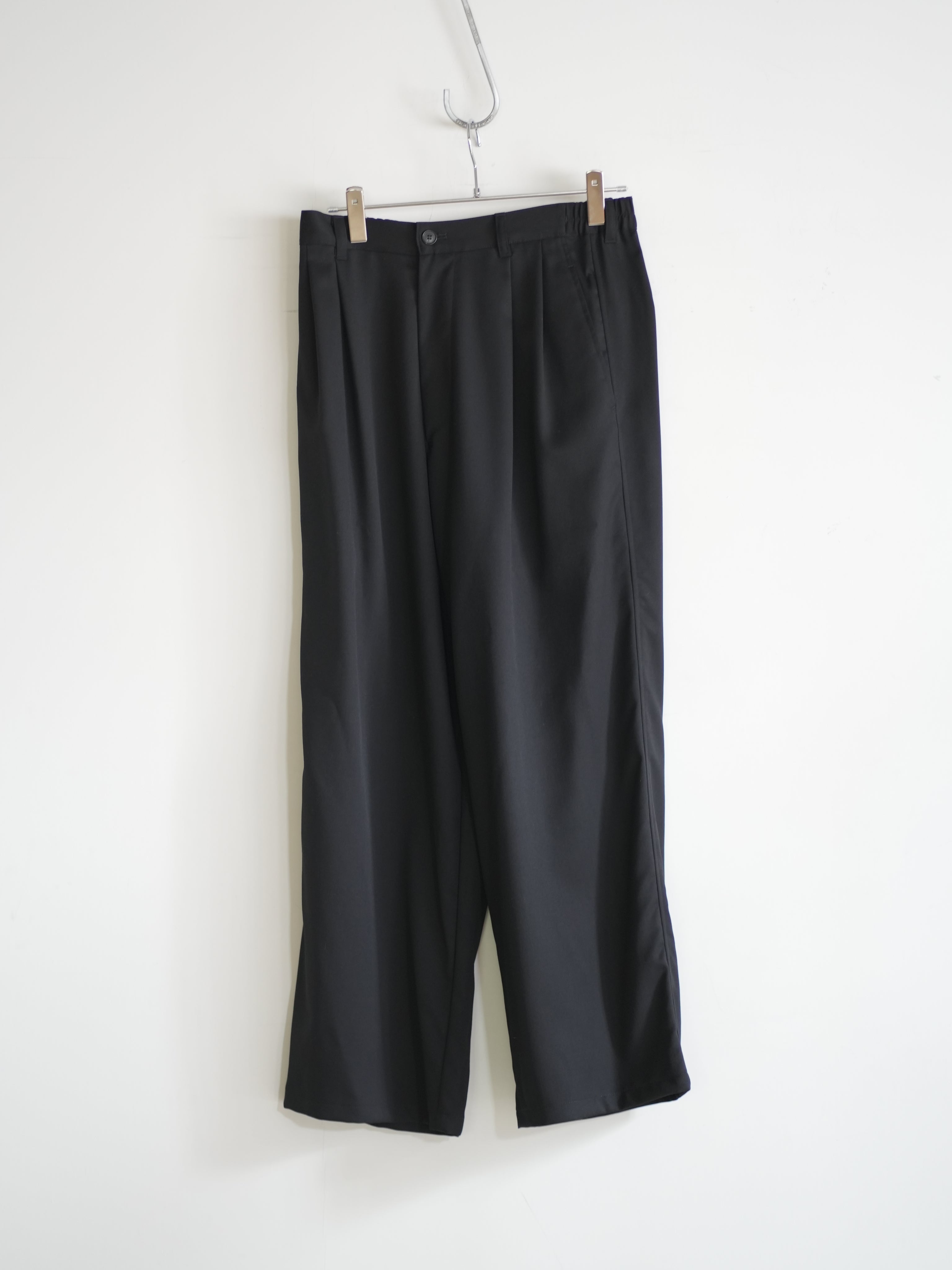 WOOL GABARDINE WIDE EASY PANTS