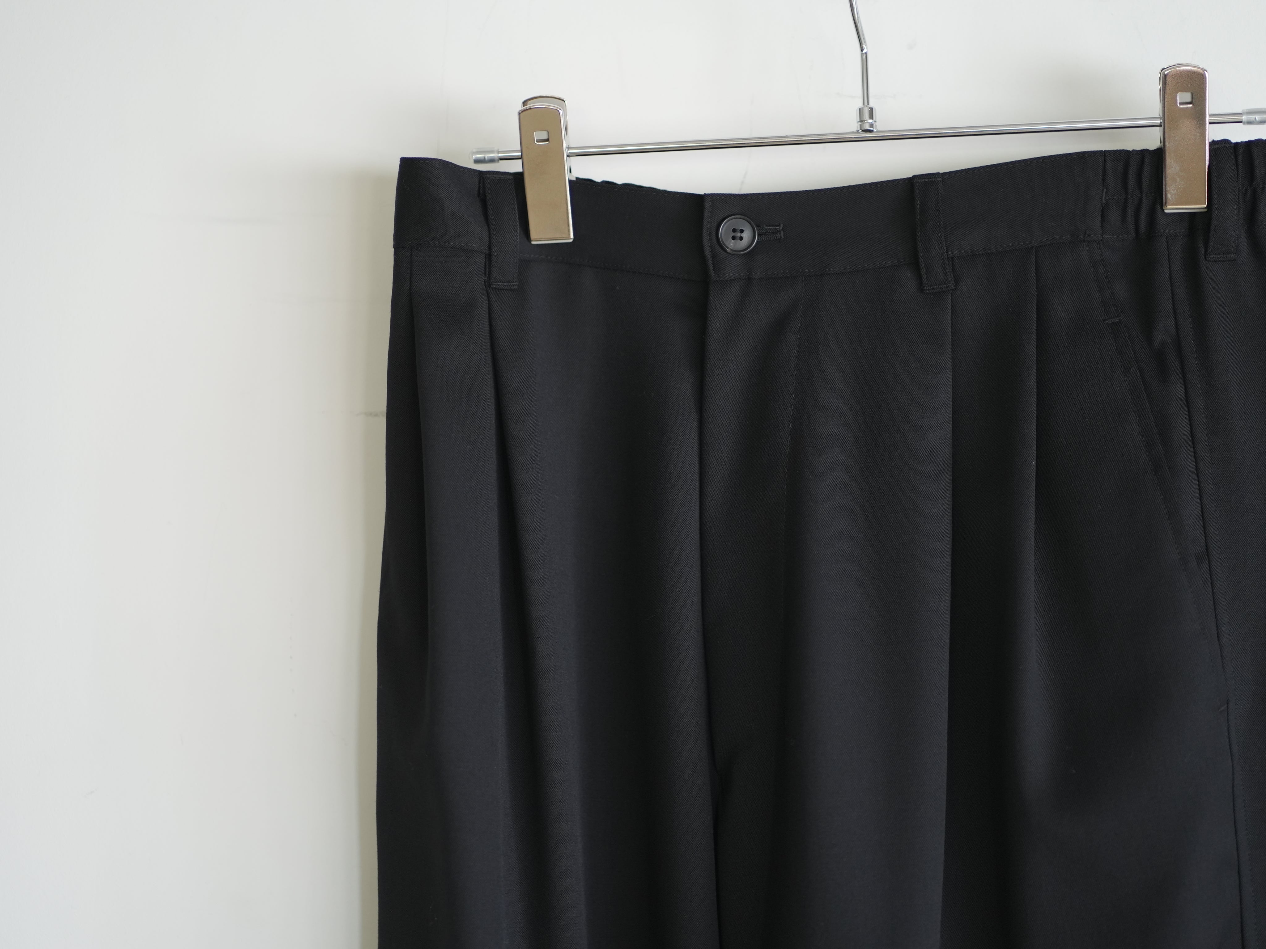 WOOL GABARDINE WIDE EASY PANTS