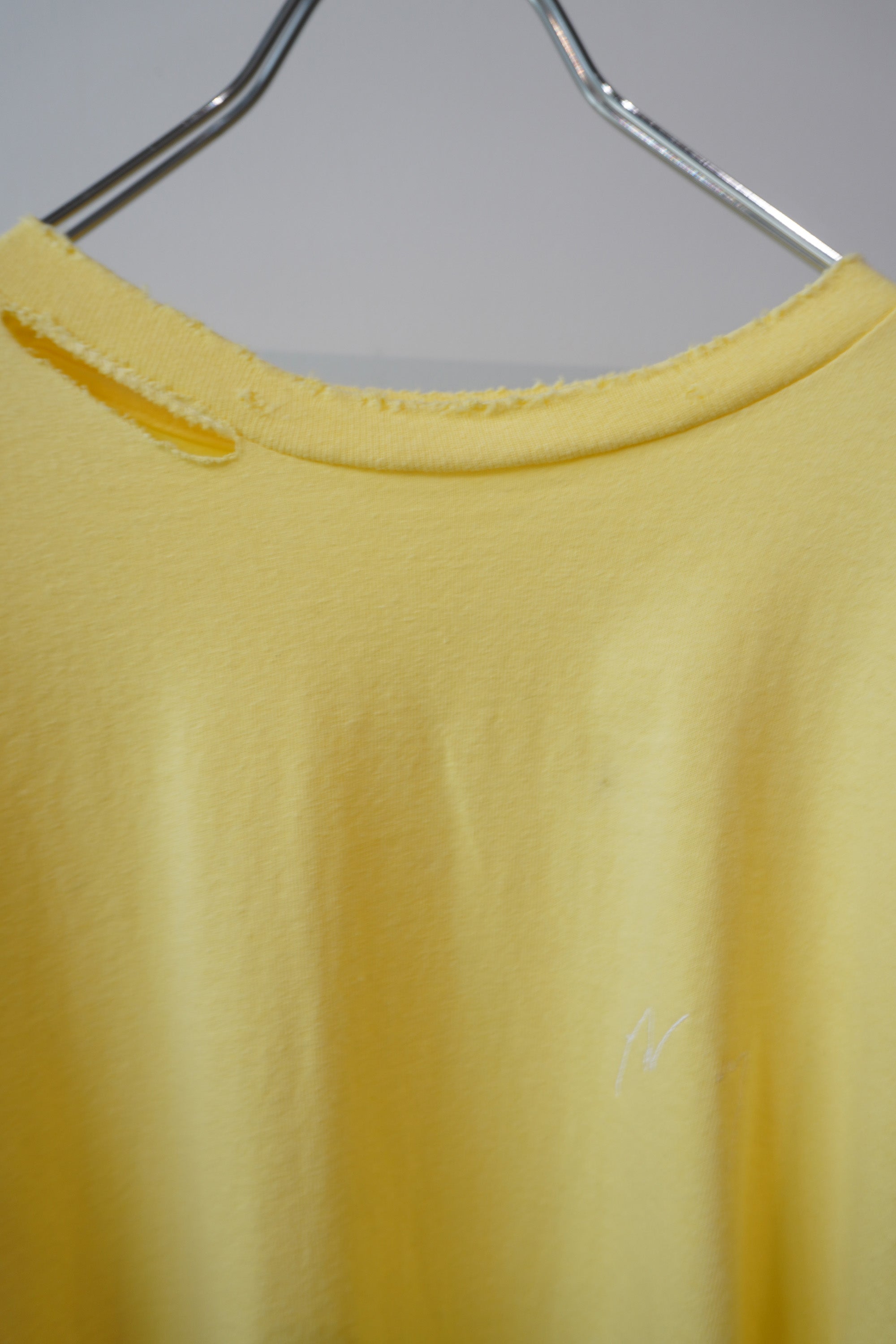 DYED DAMEGE FLOWER PT LS T-SHIRT(YELLOW)