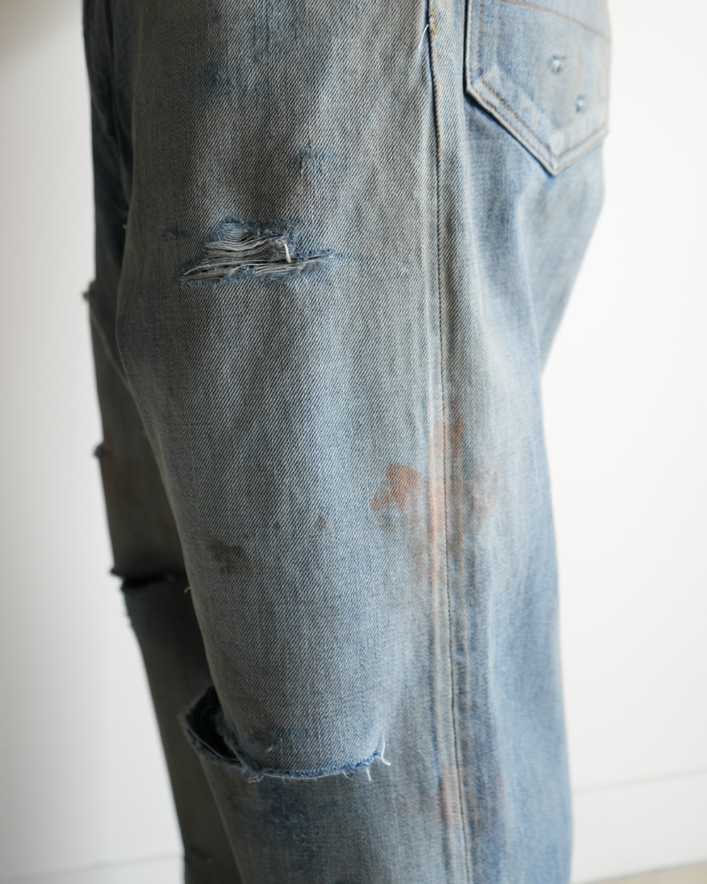 CRASH SELVEDGE DENIM STRAIGHT 5P PANTS(INDIGO)