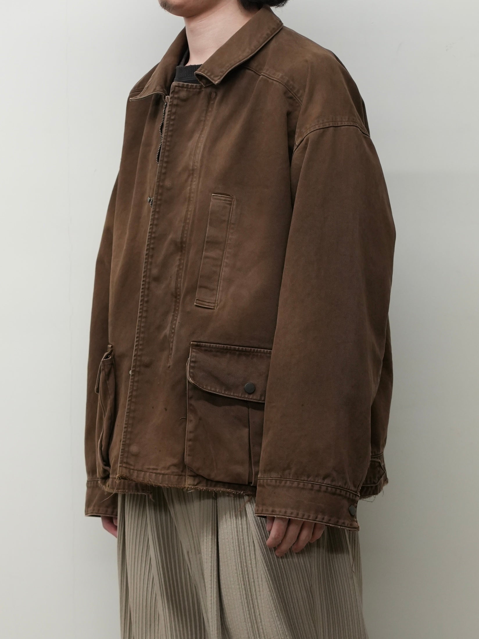 HIGHCOUNT DRILL AGING JACKET(BROWN)