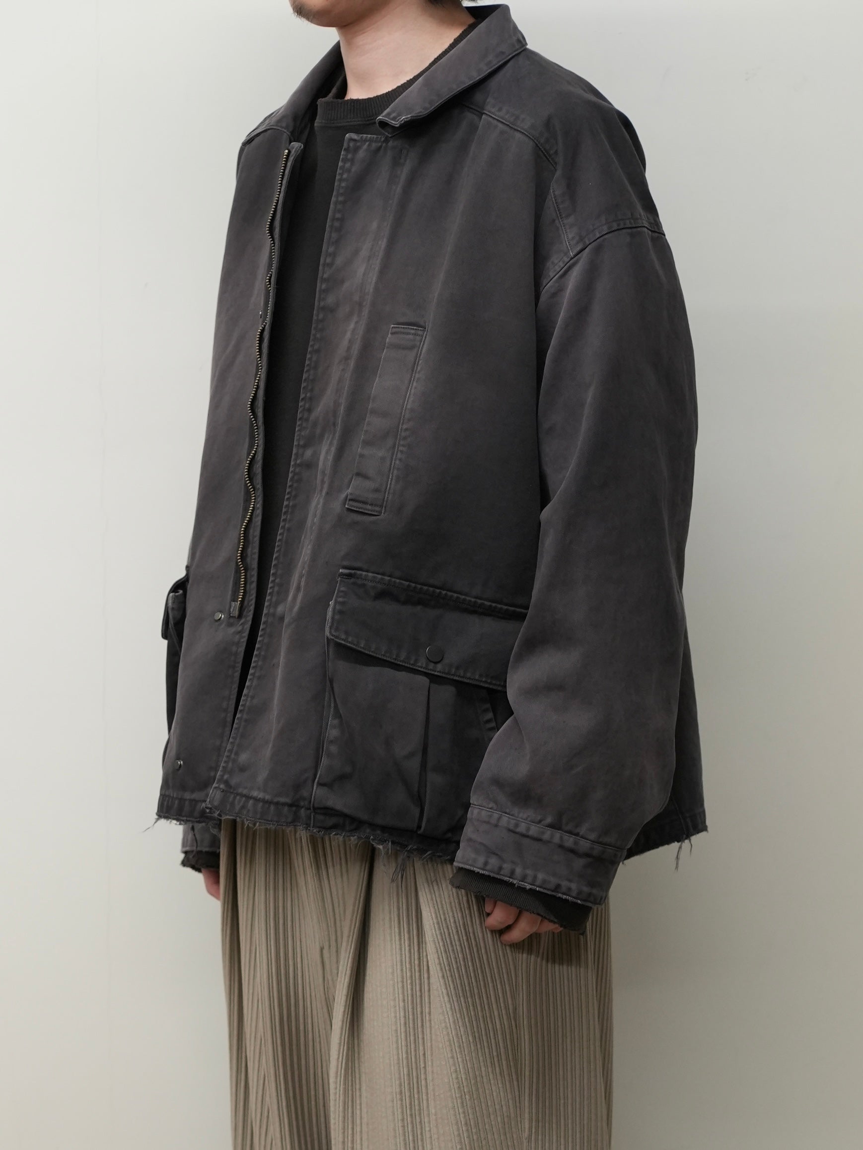 HIGHCOUNT DRILL AGING JACKET(BLACK)