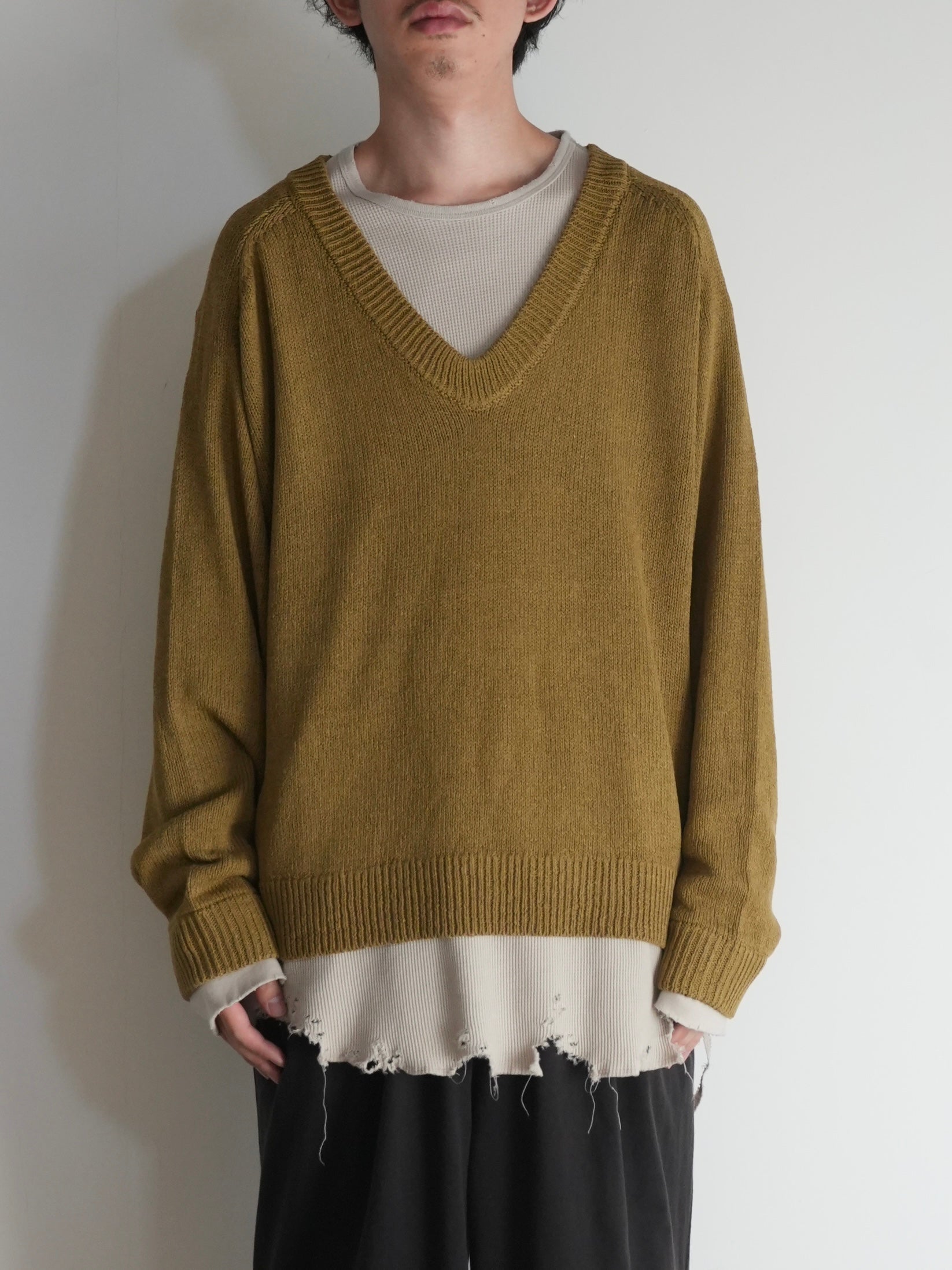 UV NECK KNIT(LIME)