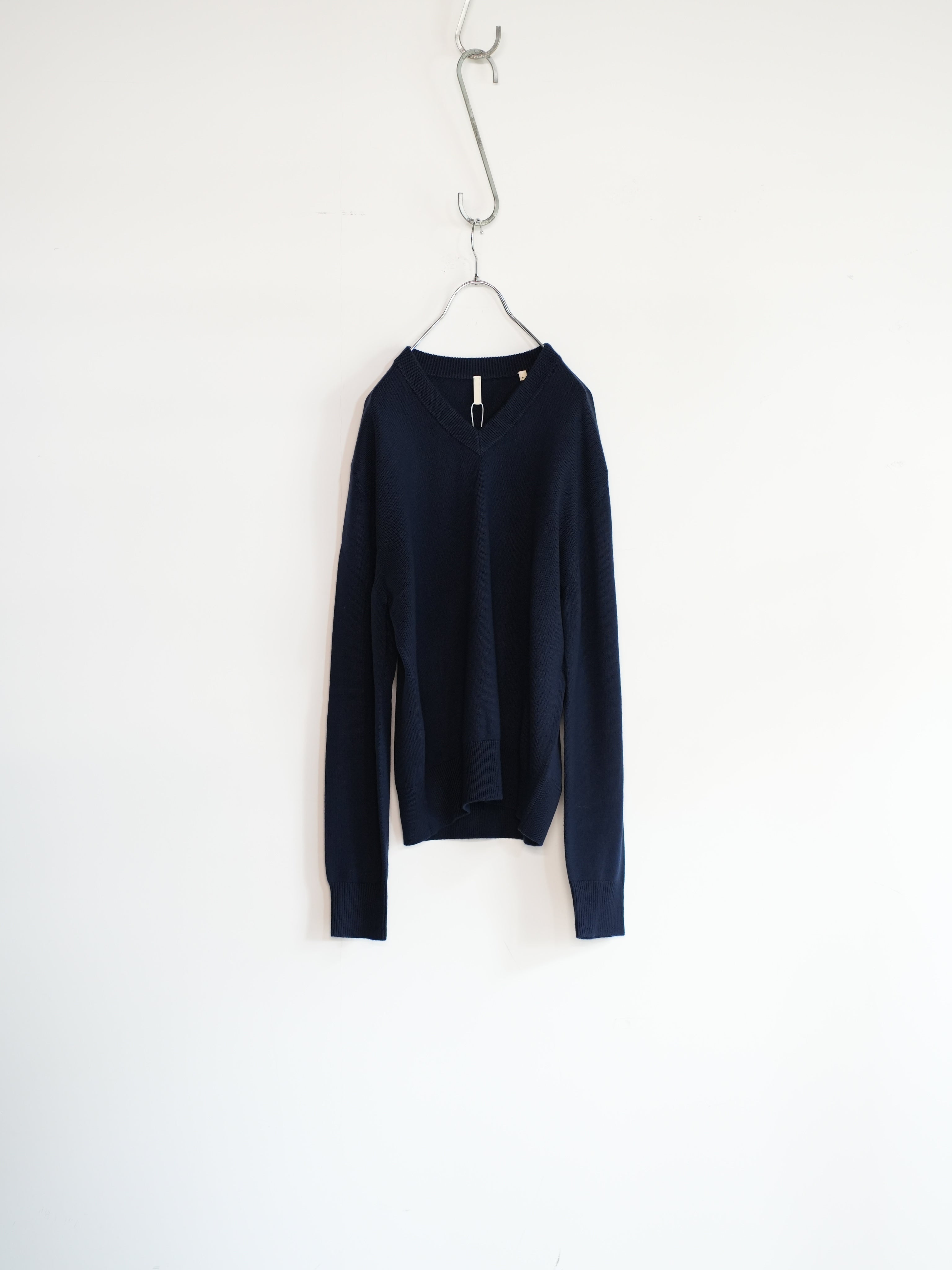 トップス SUNFLOWER Moon Merino V Neck Navy S MOON MERINO V NECK