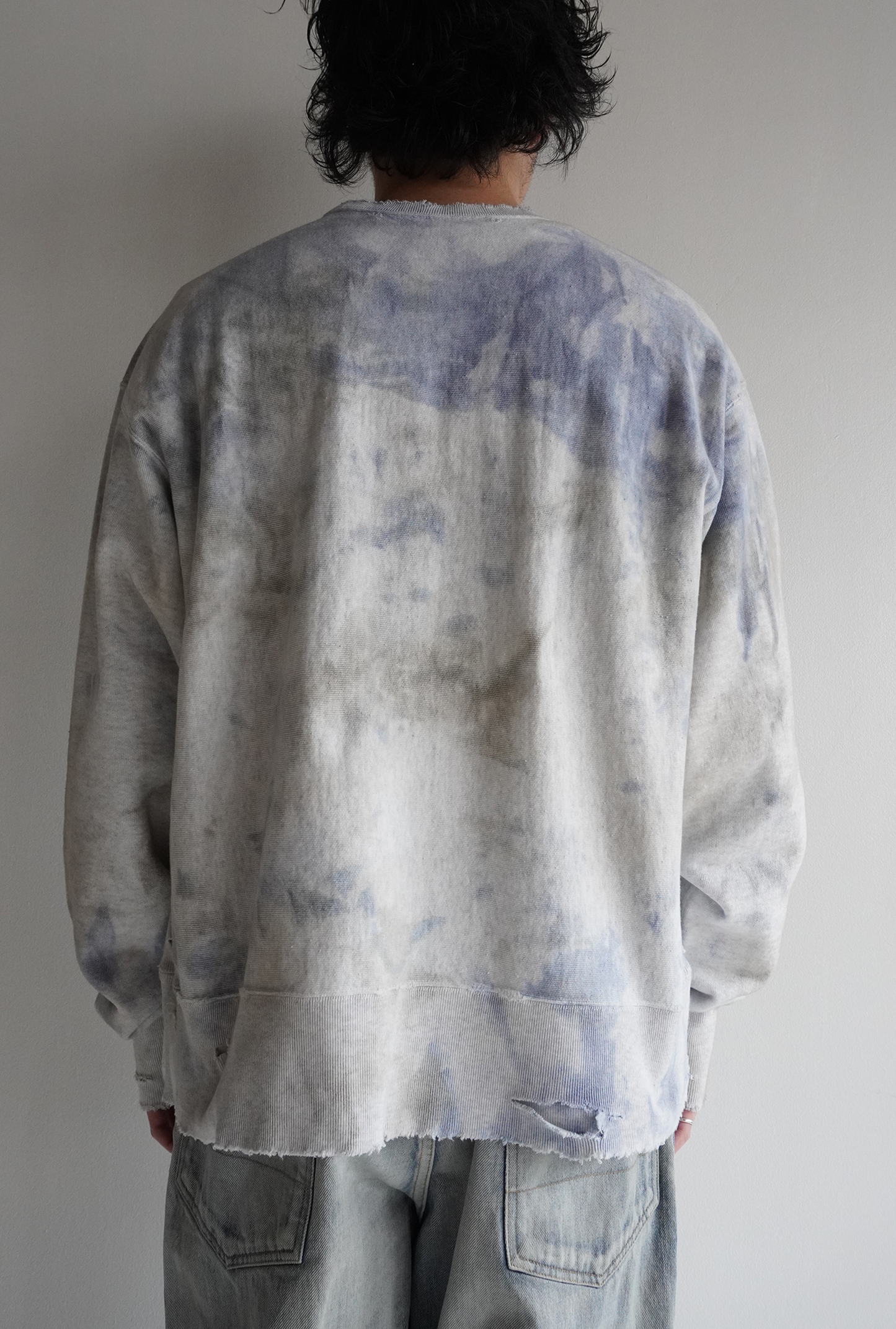 MARBLING SWEAT SHIRT(NAVY/BLACK)