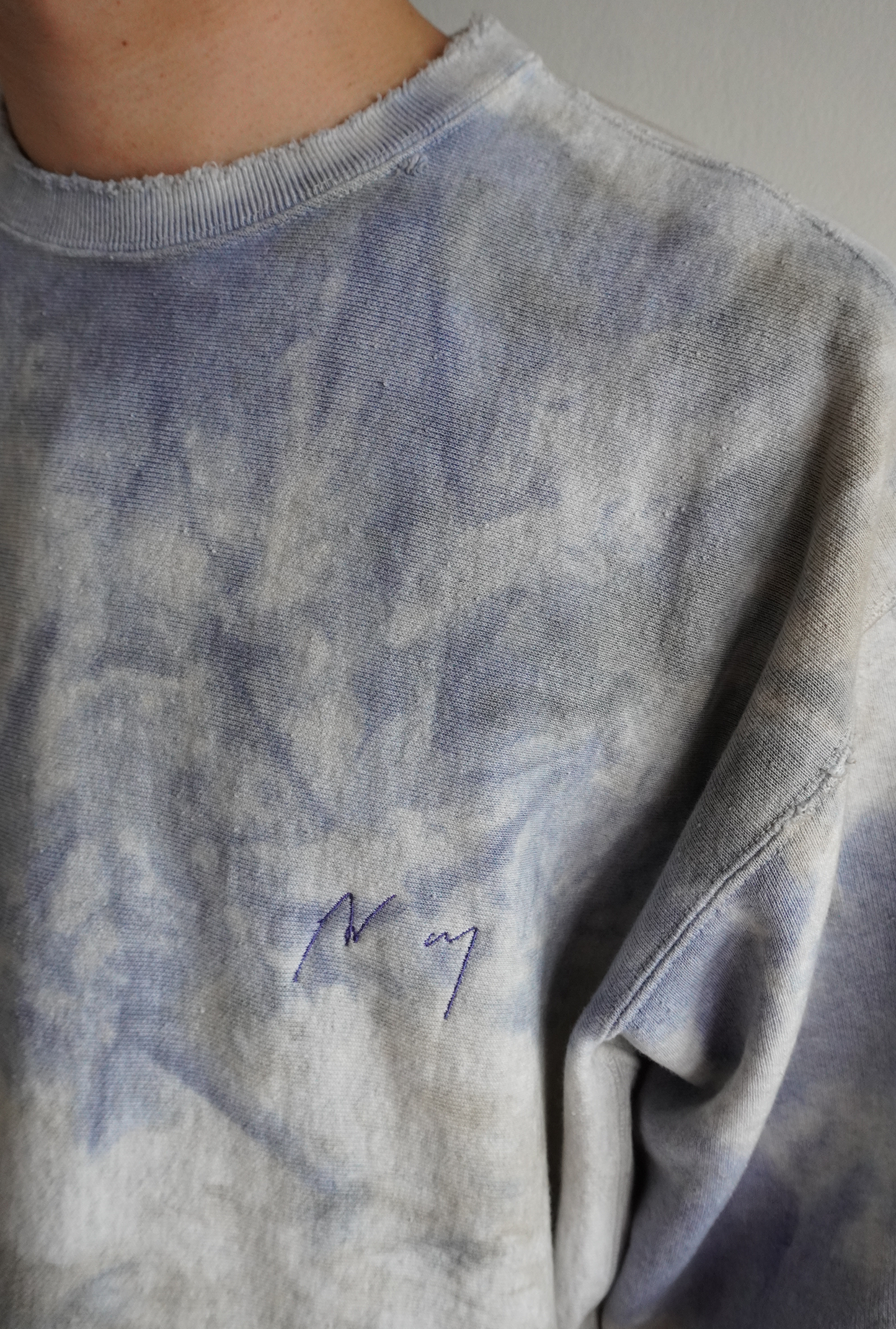 MARBLING SWEAT SHIRT(NAVY/BLACK)