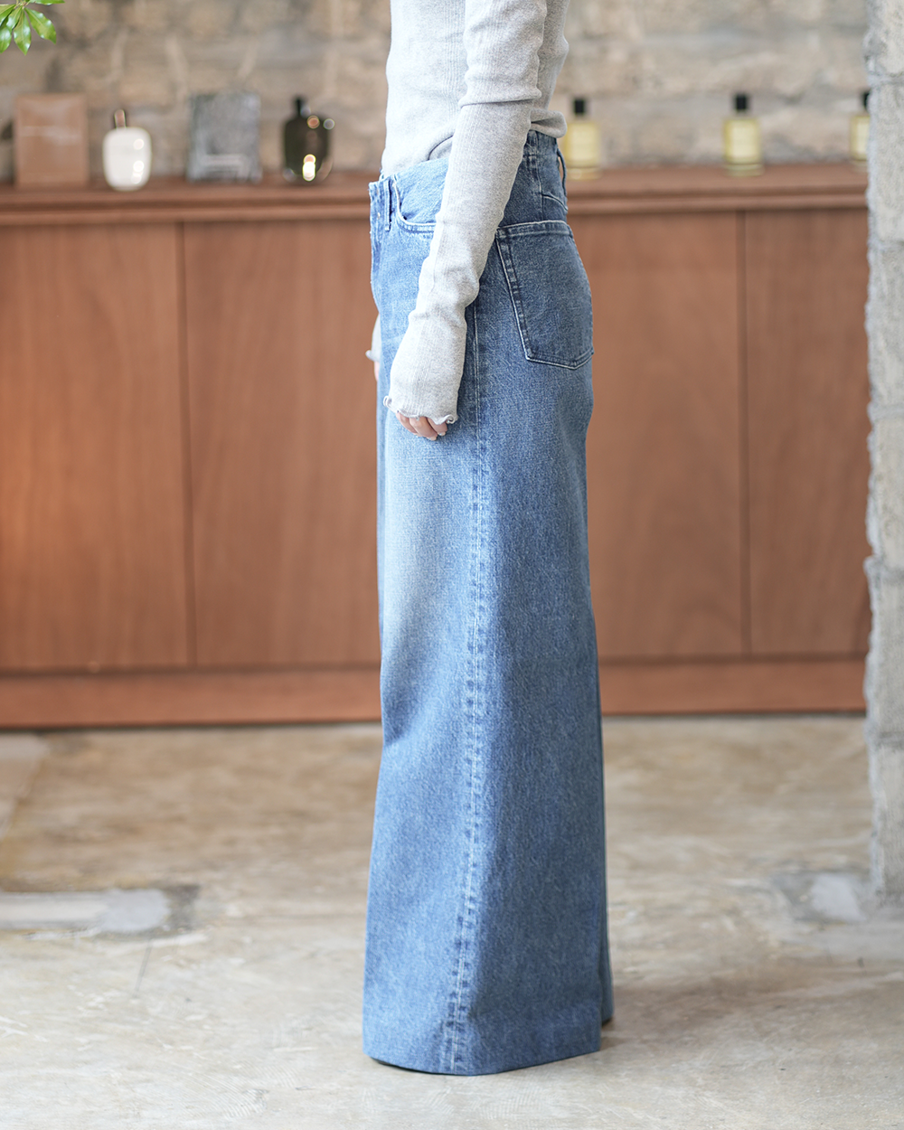 WIDE JEAN TROUSERS(VINTAGE BLUE)