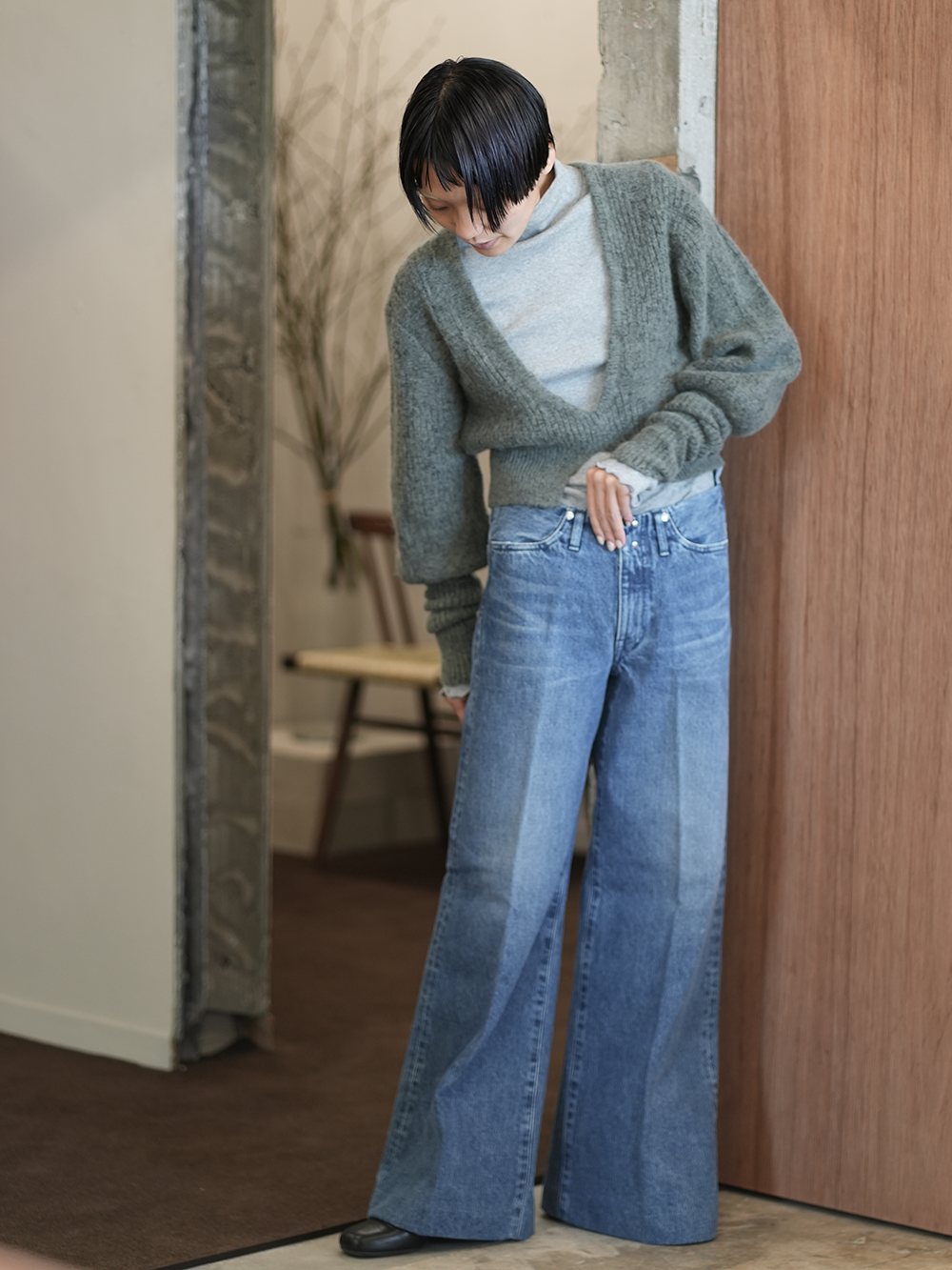 WIDE JEAN TROUSERS(VINTAGE BLUE)