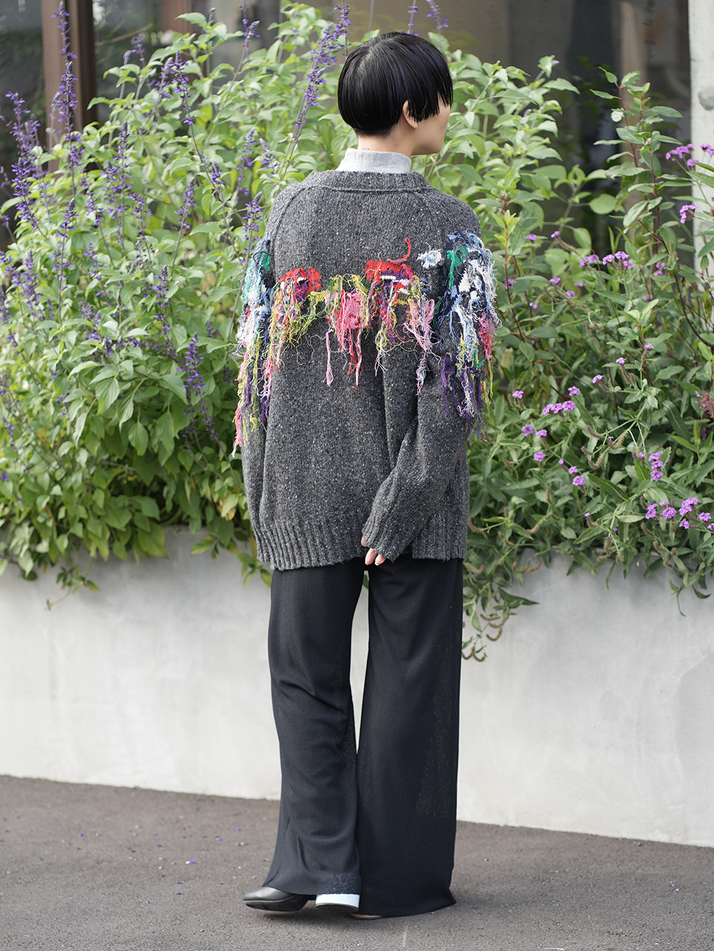 flower fringe cardigan