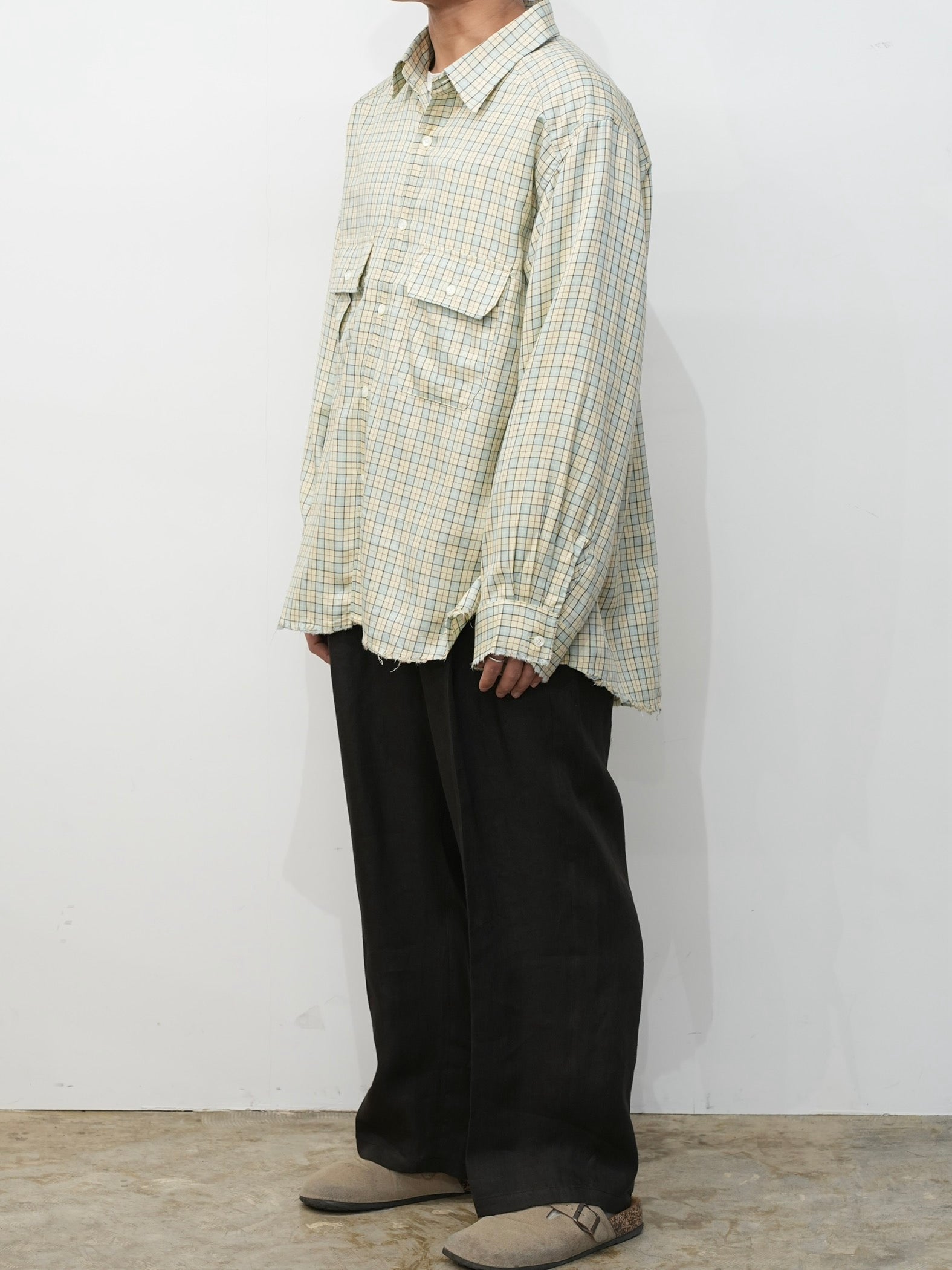 NEL CHECK OVER WORK SHIRT(CREAM)