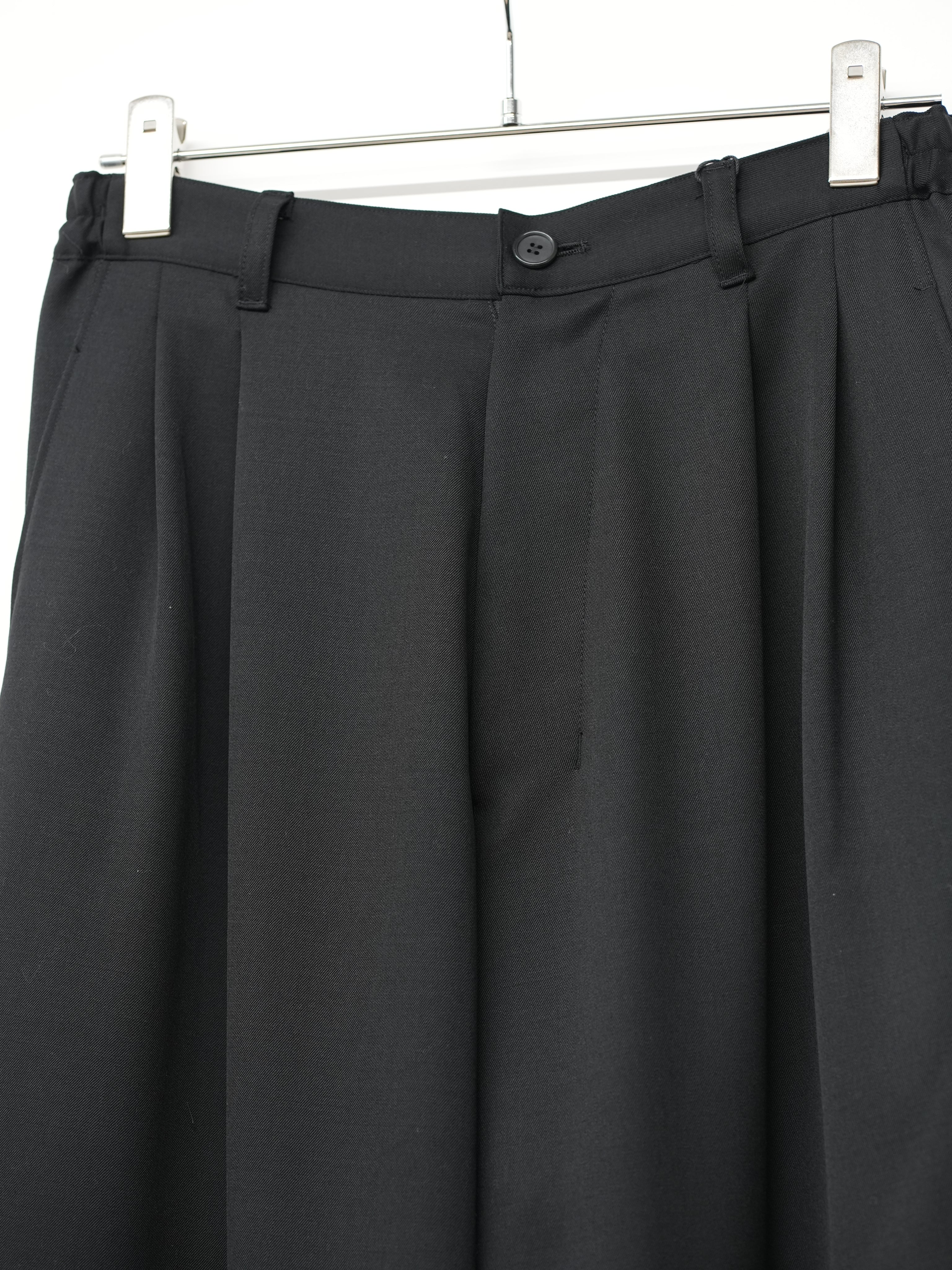 WOOL GABARDINE WIDE EASY TROUSERS