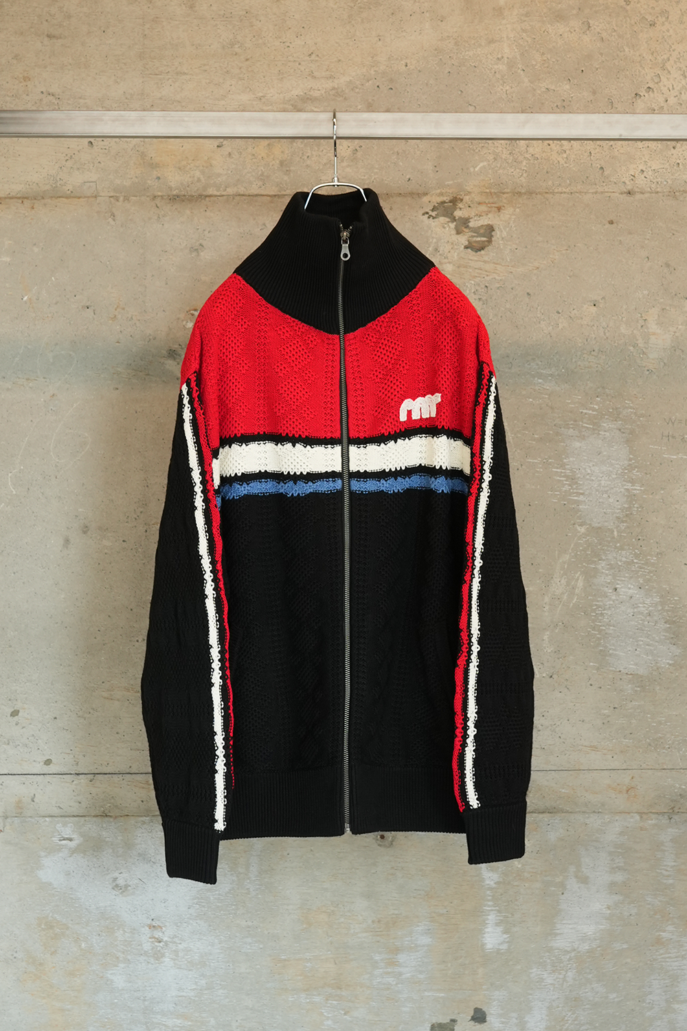 KNITTING TRACK JACKET(BLACK)