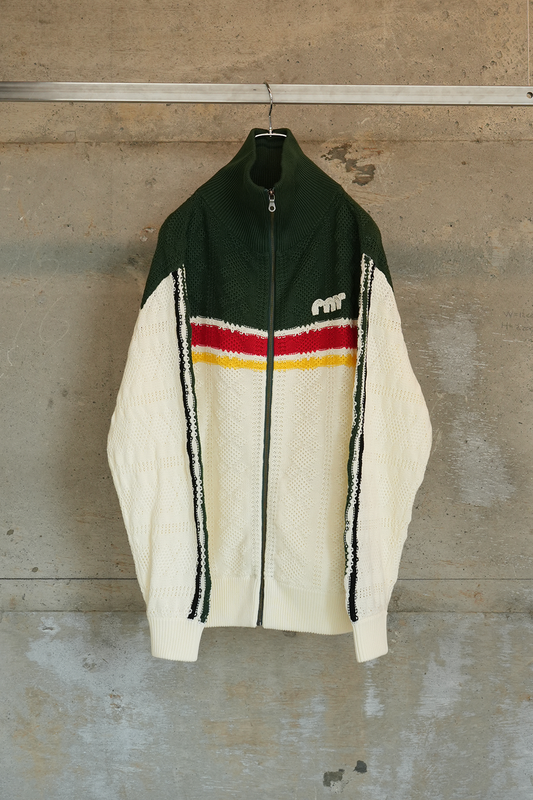 KNITTING TRACK JACKET(OFF WHITE)