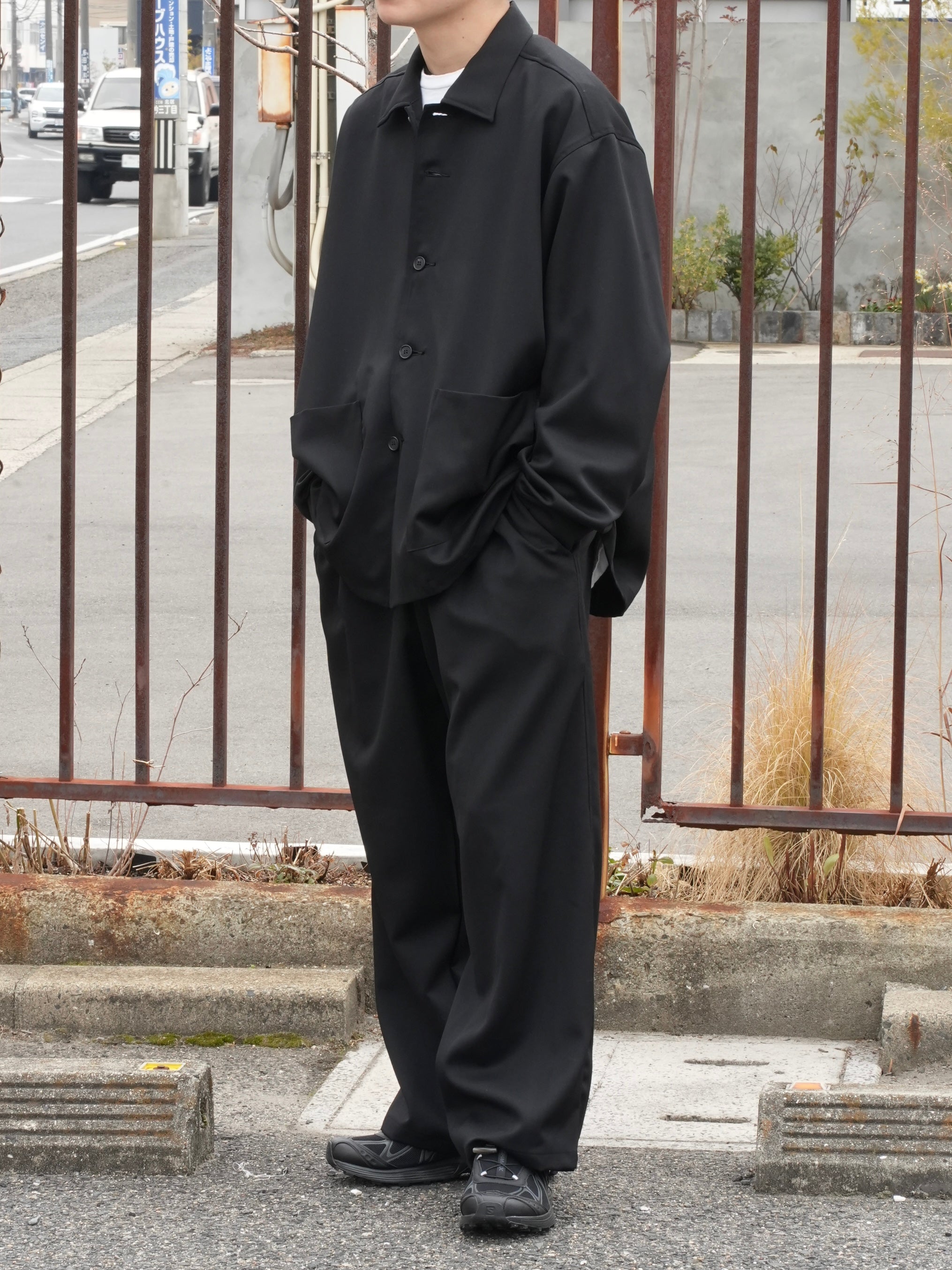 WOOL GABARDINE COVERALL JACKET