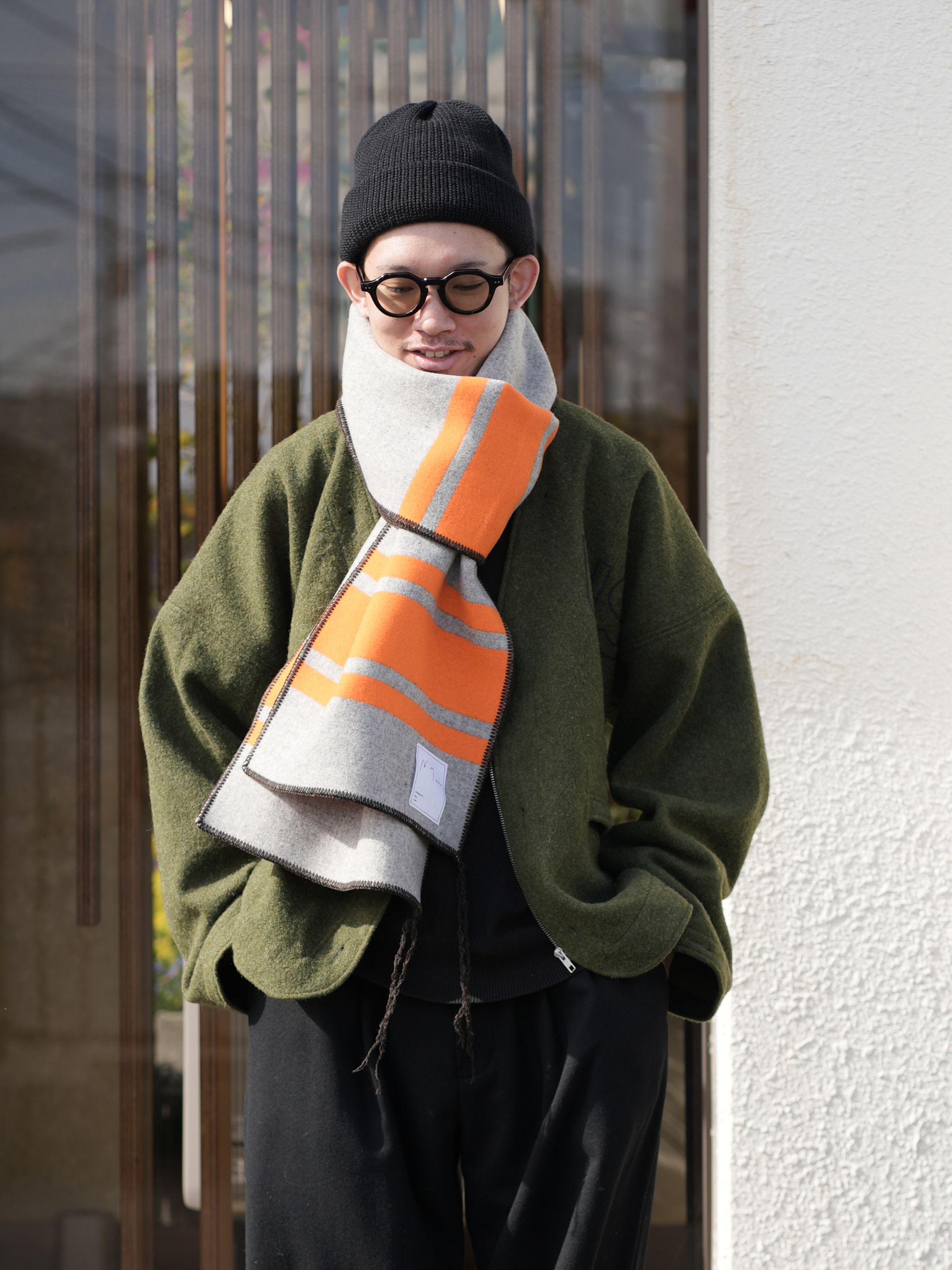 【ANCELLM/exclusive】WOOL BLANKET SCARF EX