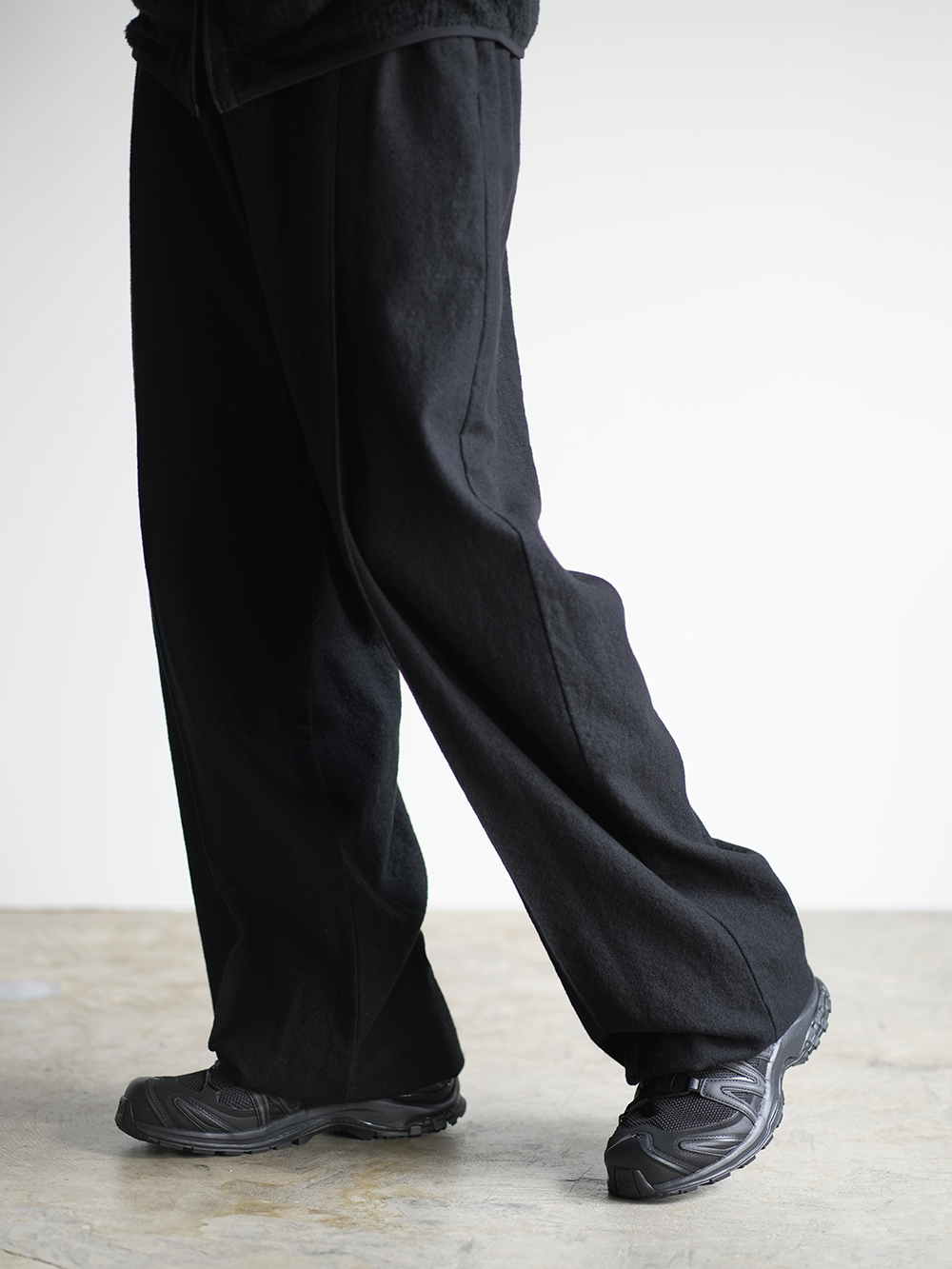 Boiled Wool Training Trousers(Black)