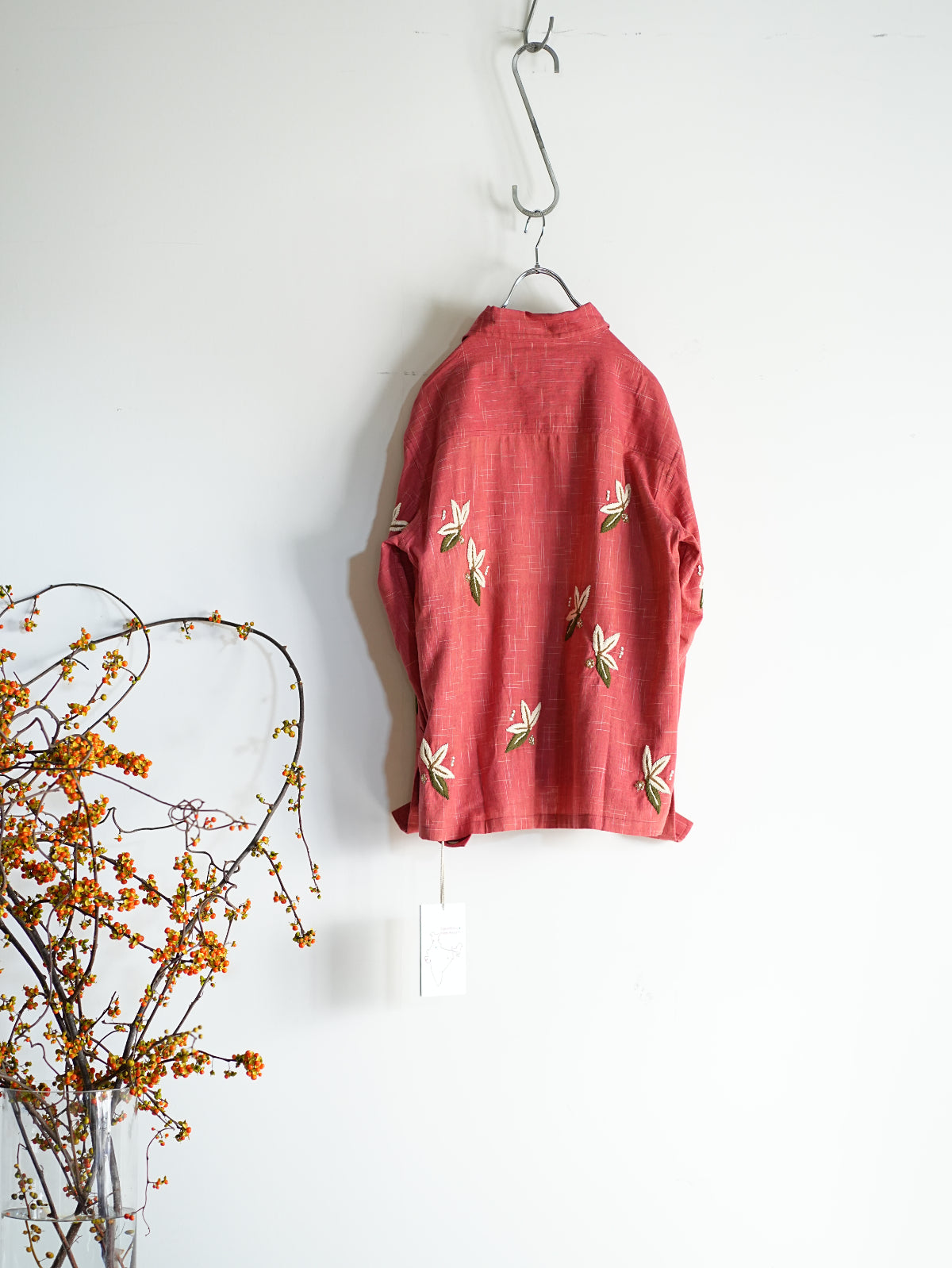 Box Shirt(Faded Red/Ecru/Forest Green)