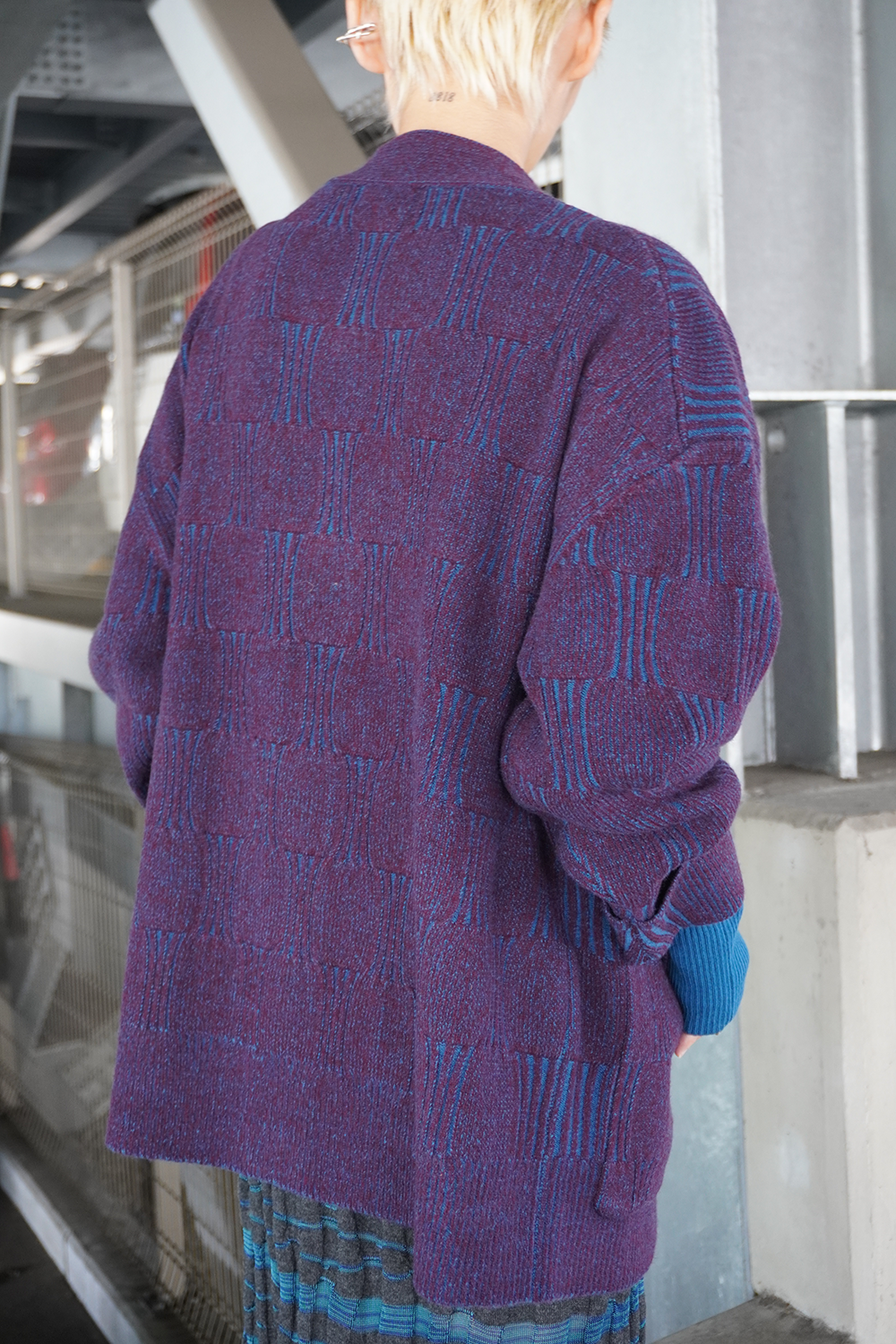 swellrib over cardigan(purple)