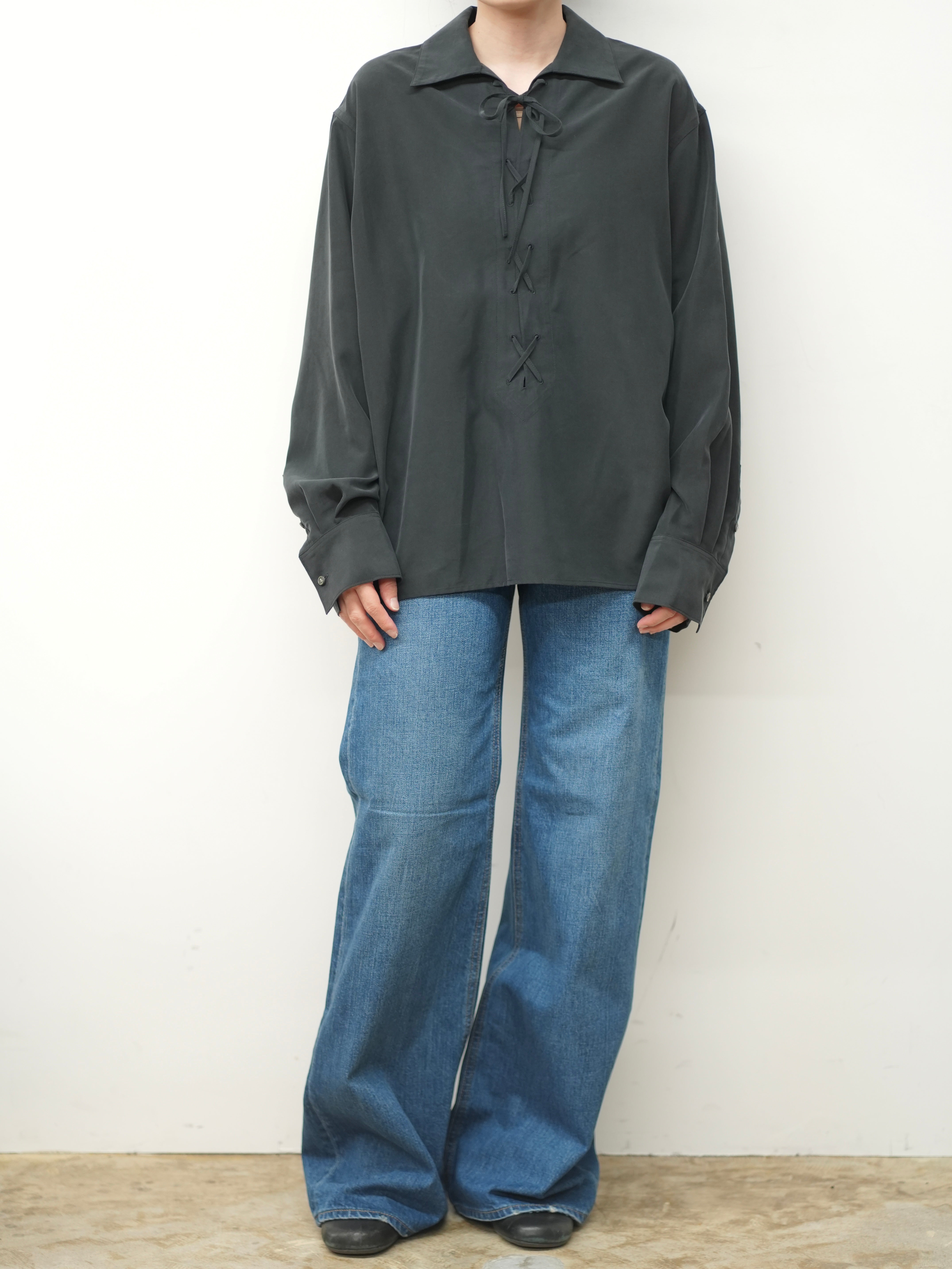 Lace-Up Viscose Shirt